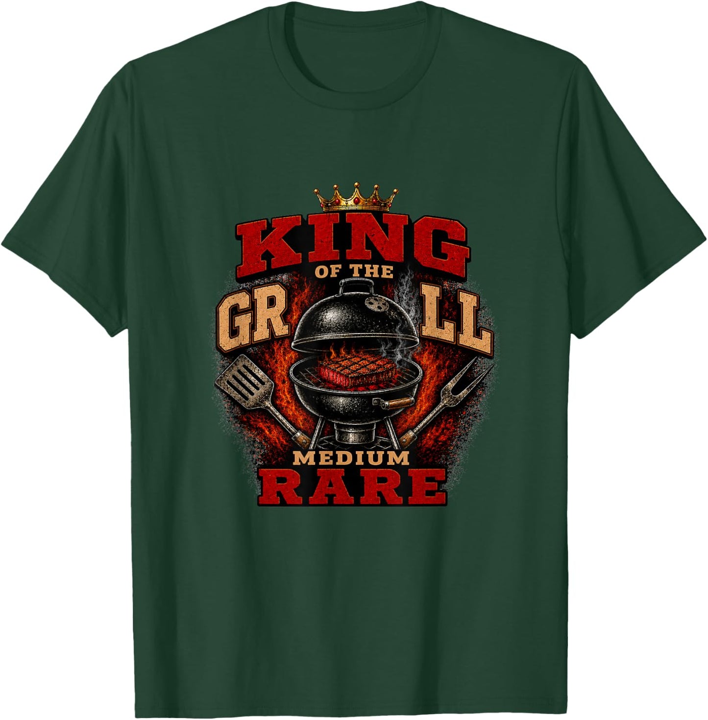 King of the Grill Medium Rare BBQ T-Shirt - T-Shirt | Forest