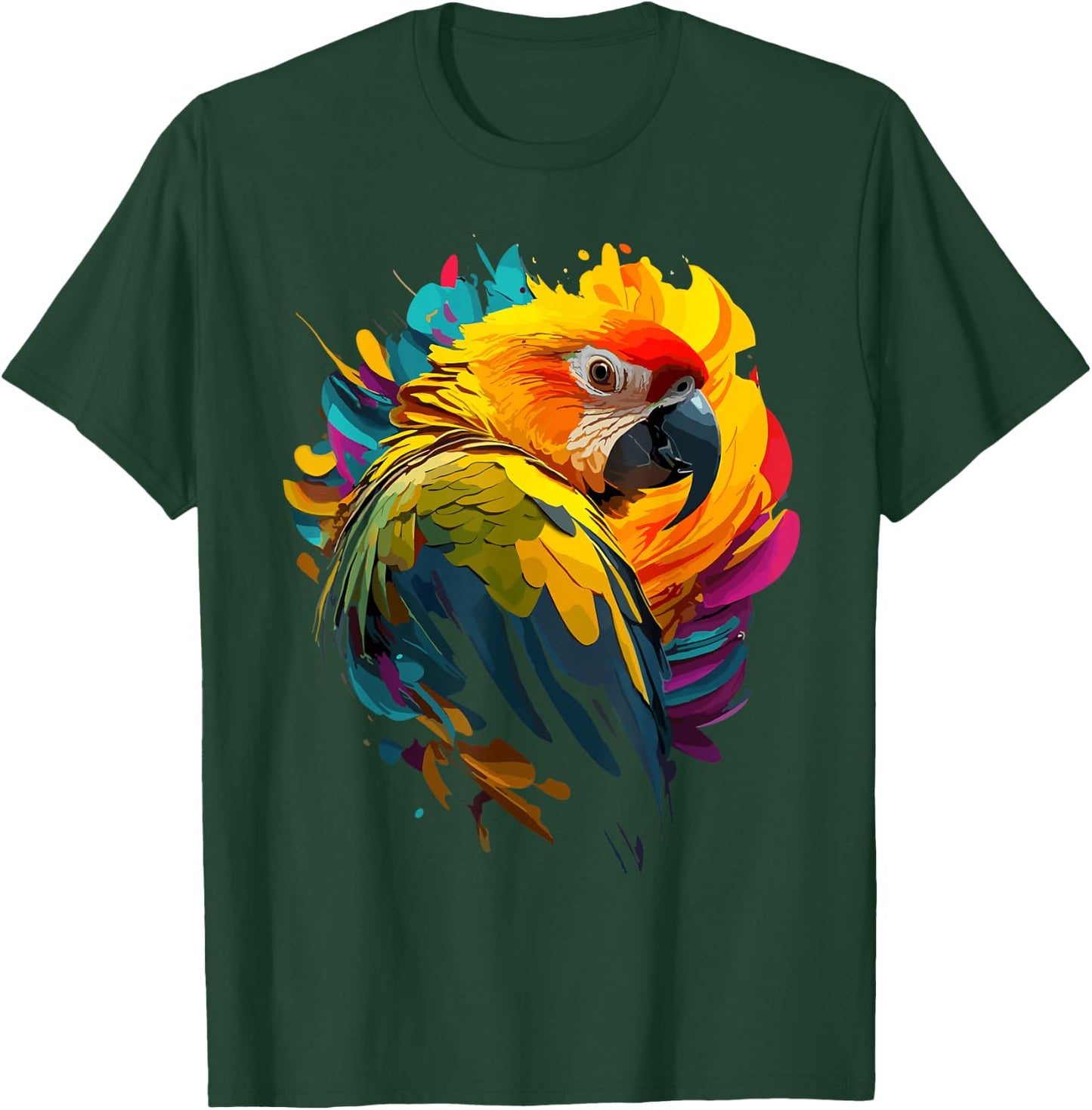Watercolour Parrot , Kids - Colourful Macaw Parrot T-Shirt - T-Shirt | Forest