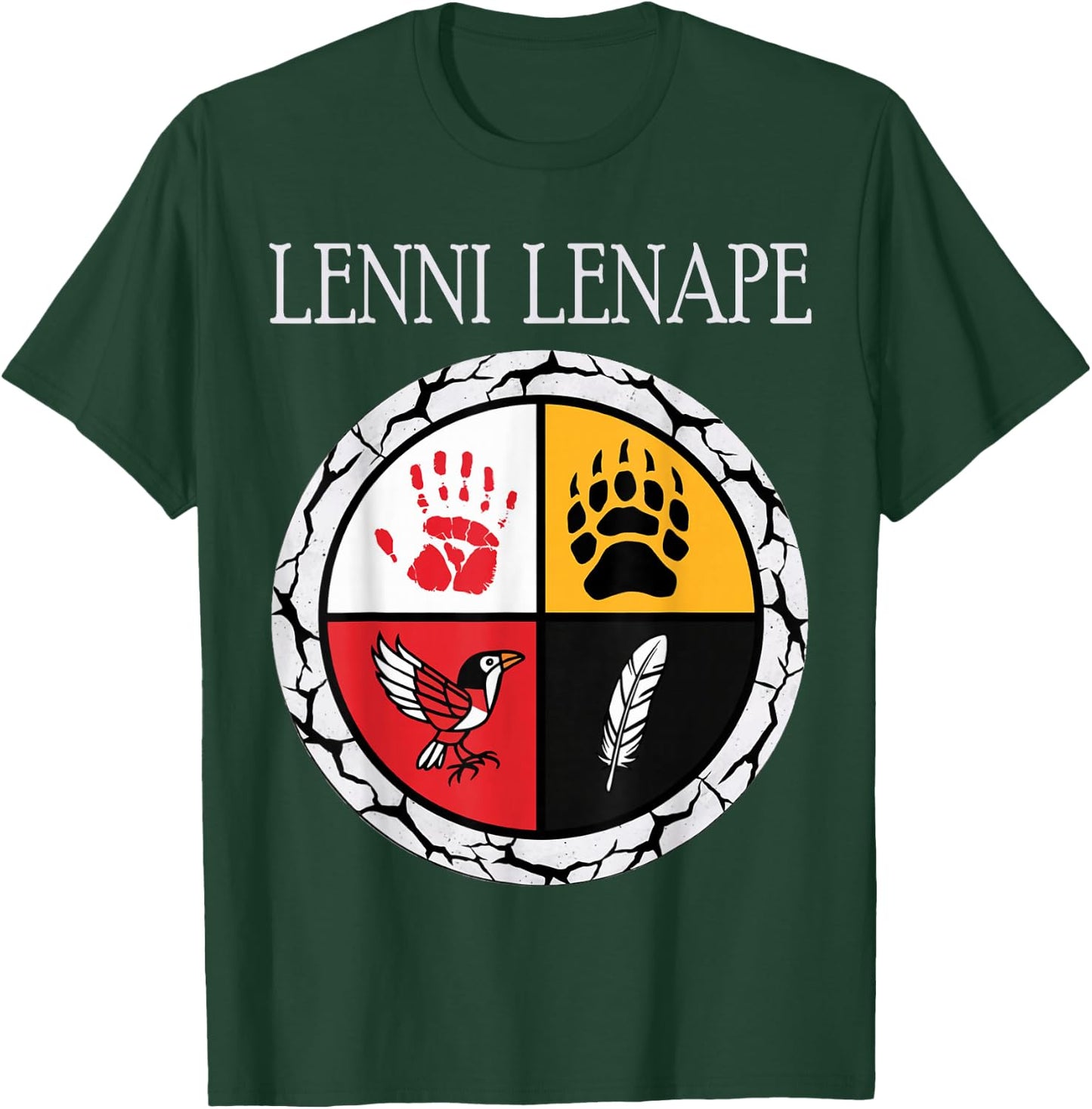 Lenni Lenape Delaware Native American Medicine Wheel T-Shirt - T-Shirt | Forest