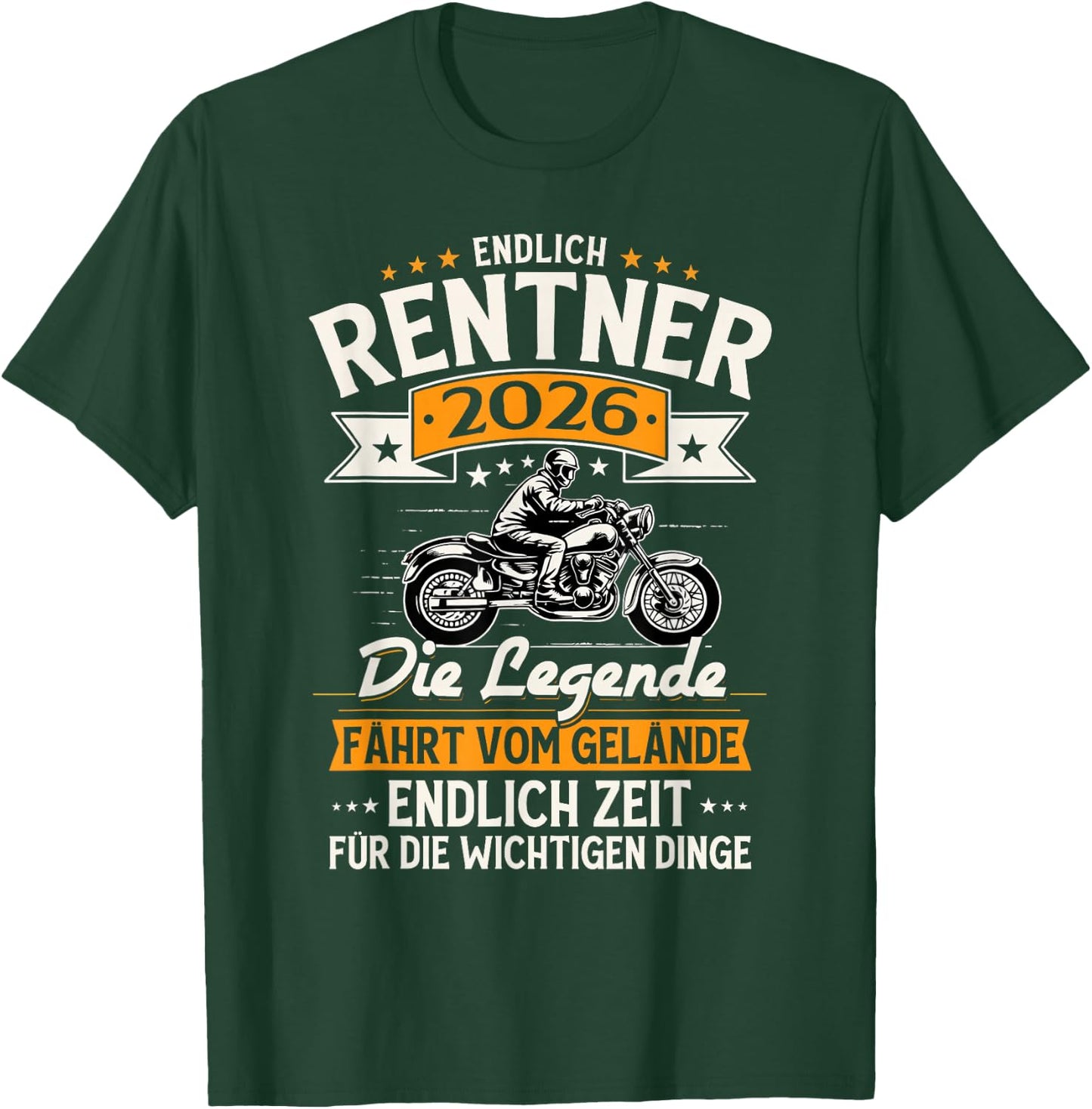 Rentner 2026 Geschenk Mann Biker Rente Ruhestand Lustig T-Shirt - T-Shirt | Forest