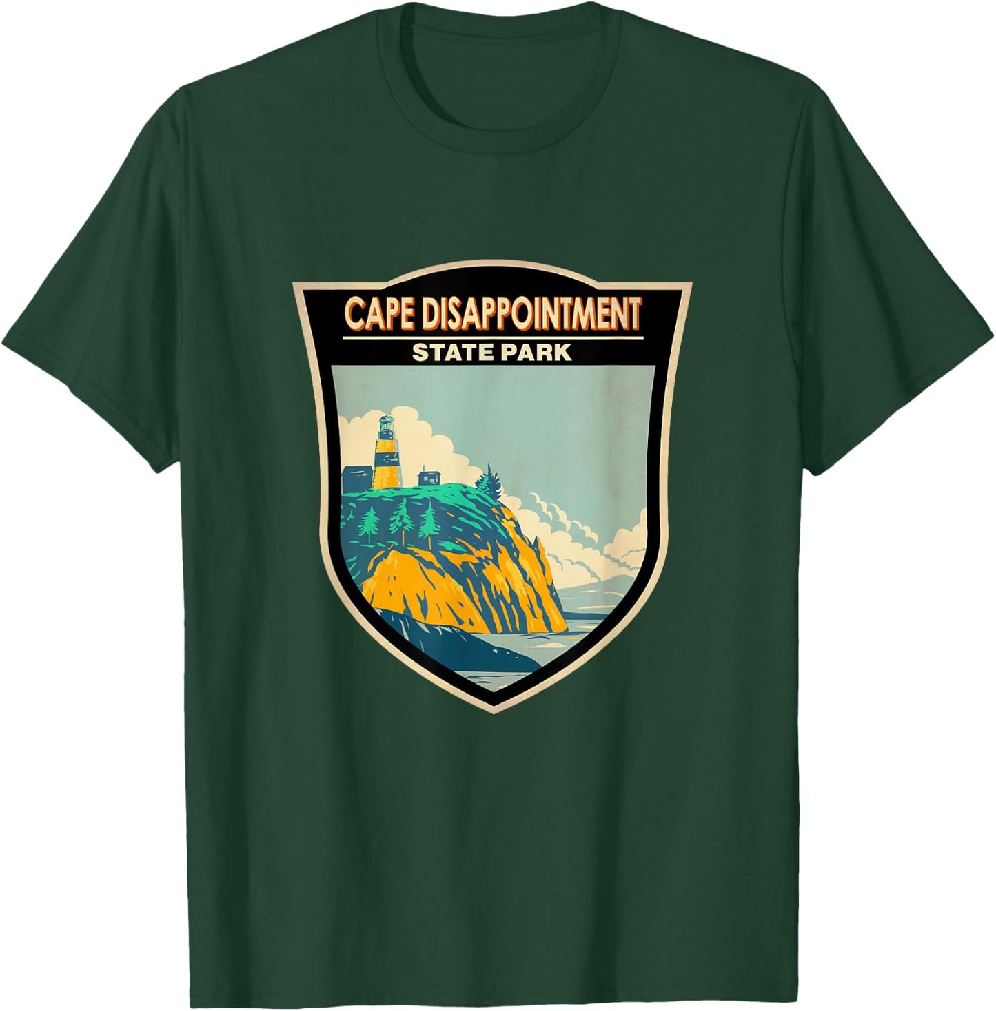 Cape Disappointment State Park Washington Badge Vintage T-Shirt - T-Shirt | Forest