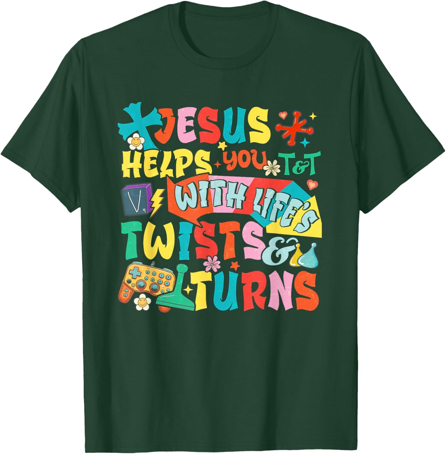 VBS Twist And Turn Following Jesus Changes The Game T-Shirt - T-Shirt | Forest