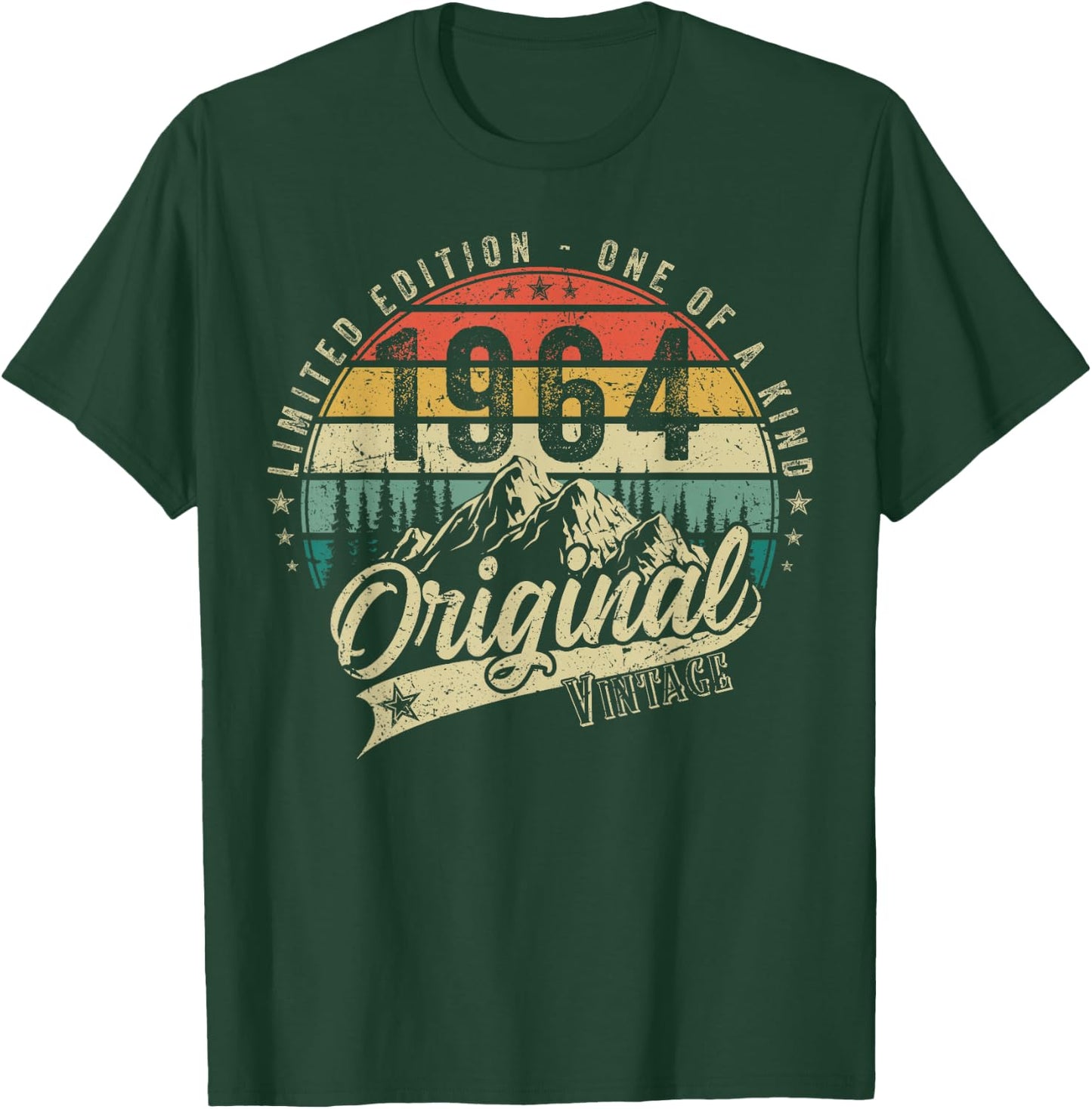 1964 Vintage Jahrgang Geburtstag Retro Herren Damen Geschenk T-Shirt - T-Shirt | Forest