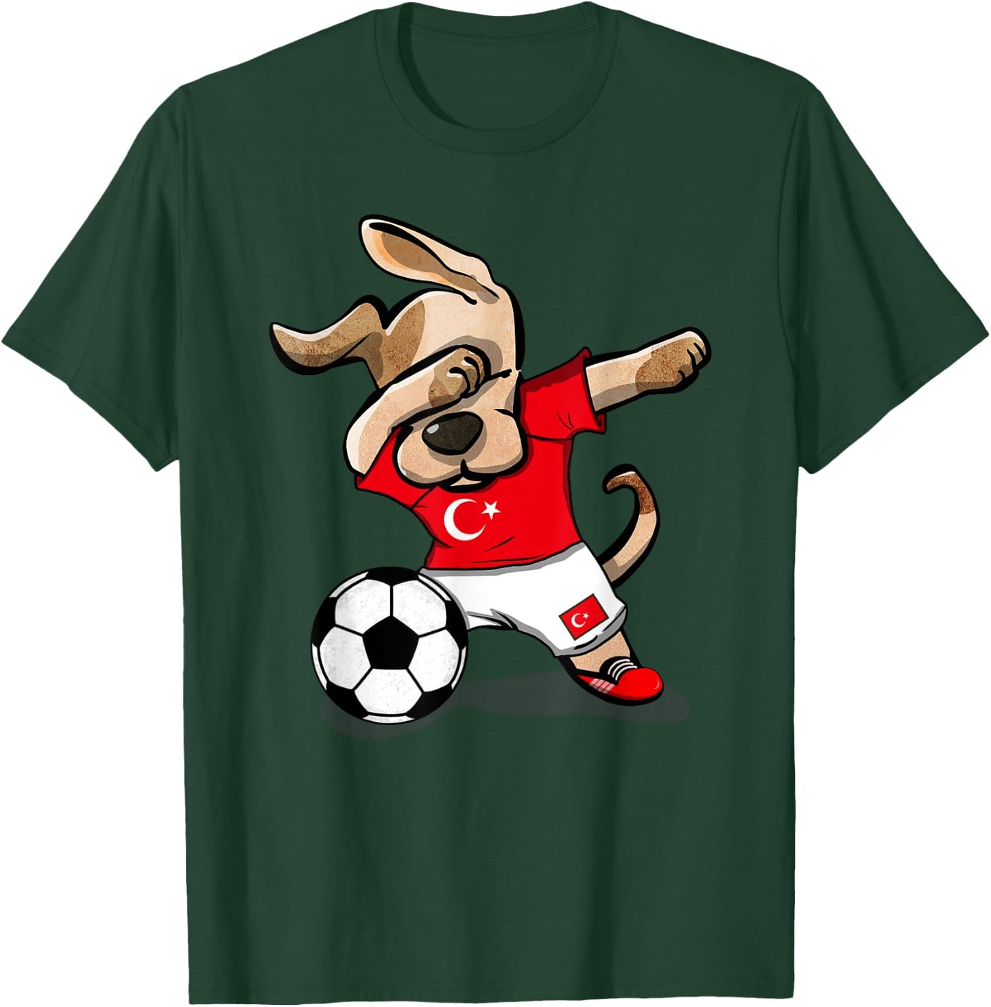 Dog Dabbing Soccer Turkey Jersey Shirt Turkish Football Men Women Kids T-Shirt - T-Shirt | Forest