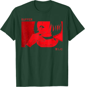 Soft Grunge Aesthetic Anime Girl Sad Goth Harajuku Suffer T-Shirt - T-Shirt | Forest