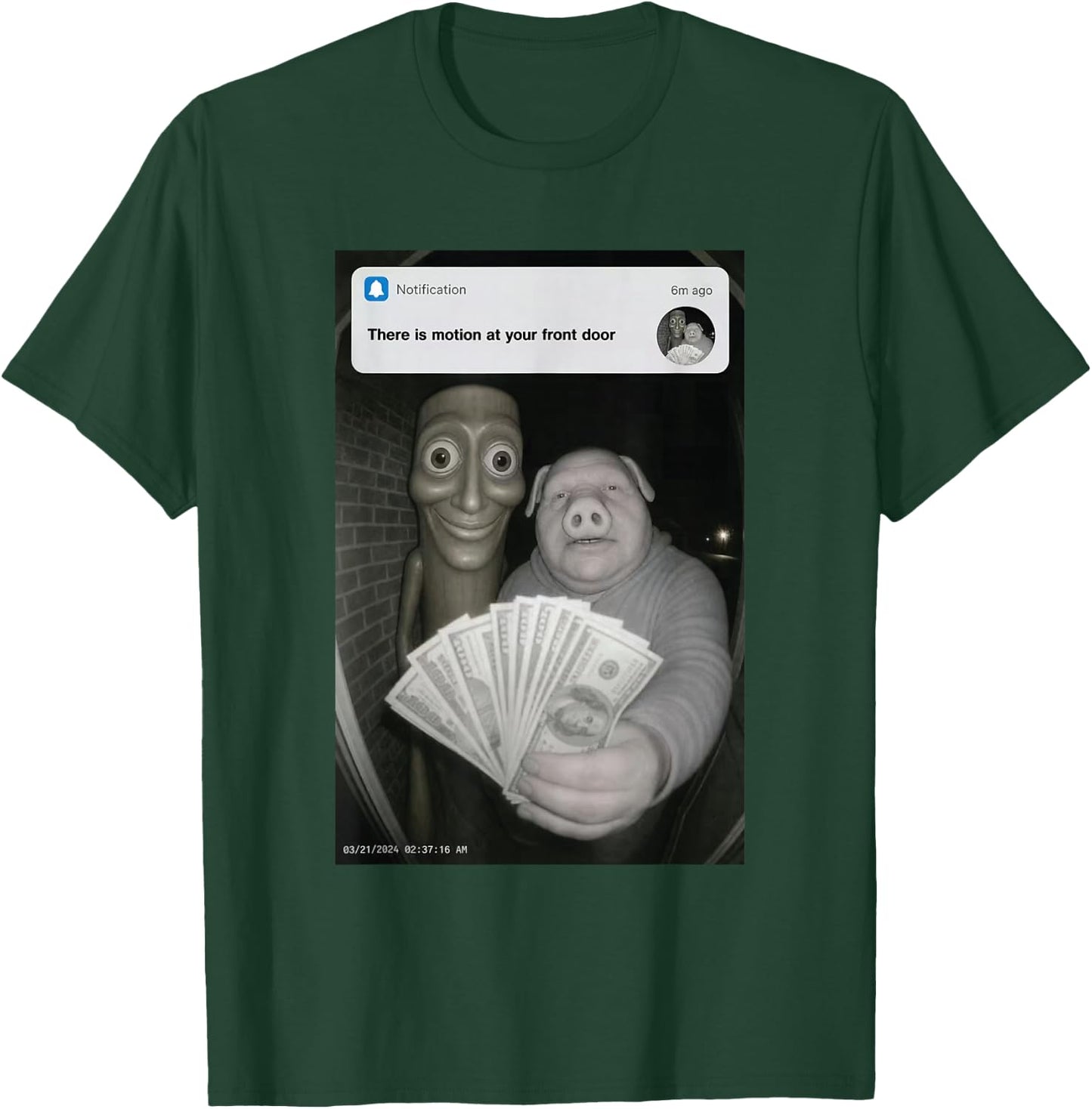 There is Motion At Your Haustür Tung Tung Sahur John Pork T-Shirt - T-Shirt | Forest