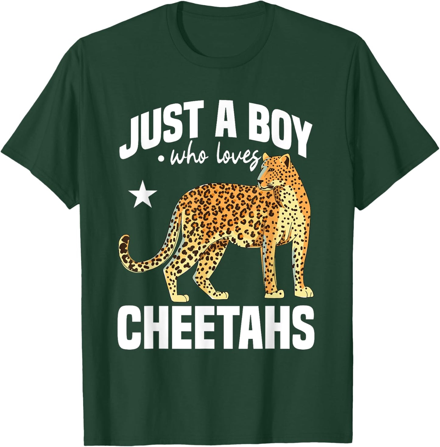 Just A Boy Who Love Cheetahs Wildlife Leopard Cheetah Safari T-Shirt - T-Shirt | Forest