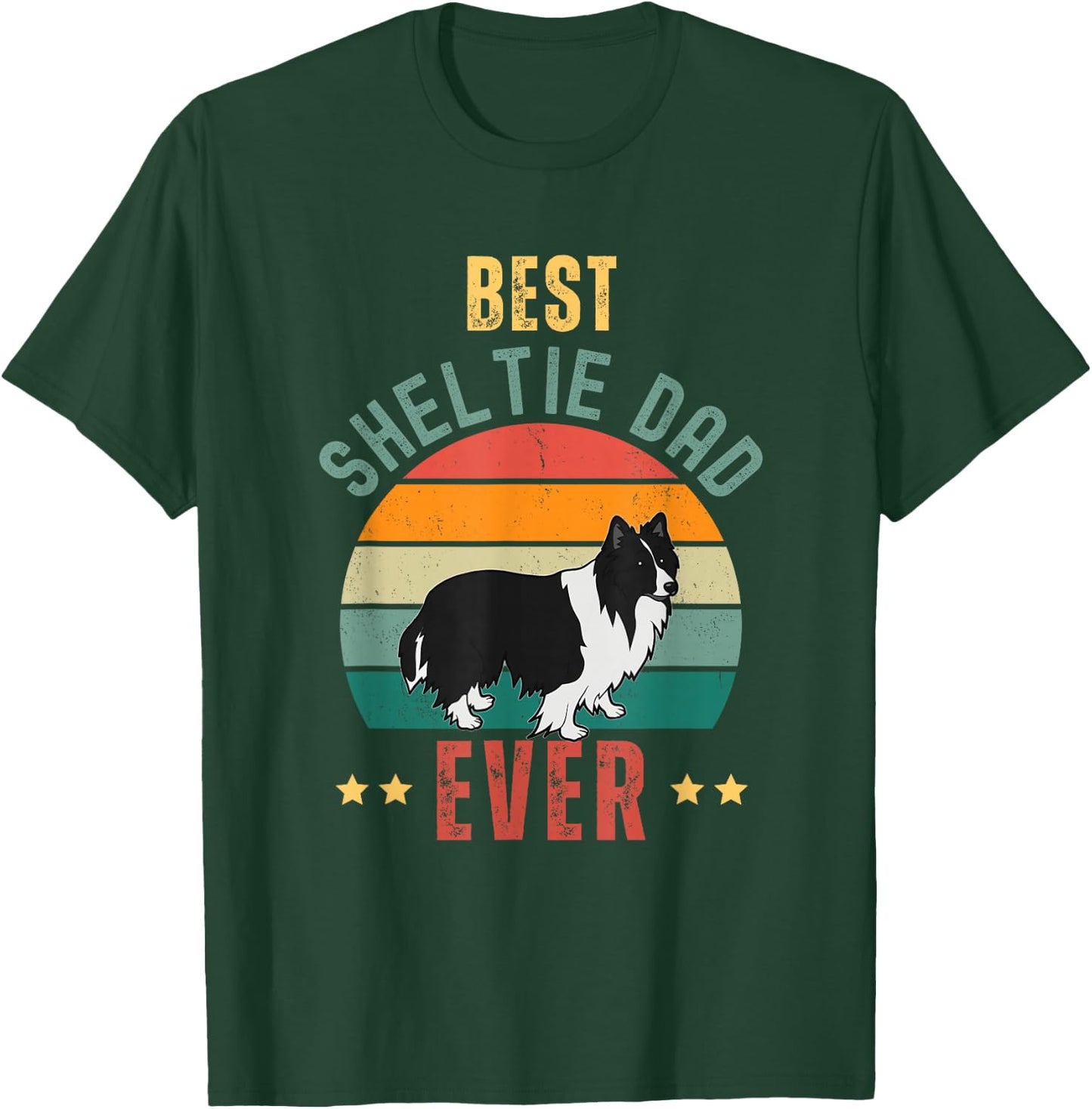 Best Sheltie Dad Ever Awesome Bi-Black Sheltie Dad T-Shirt - T-Shirt | Forest