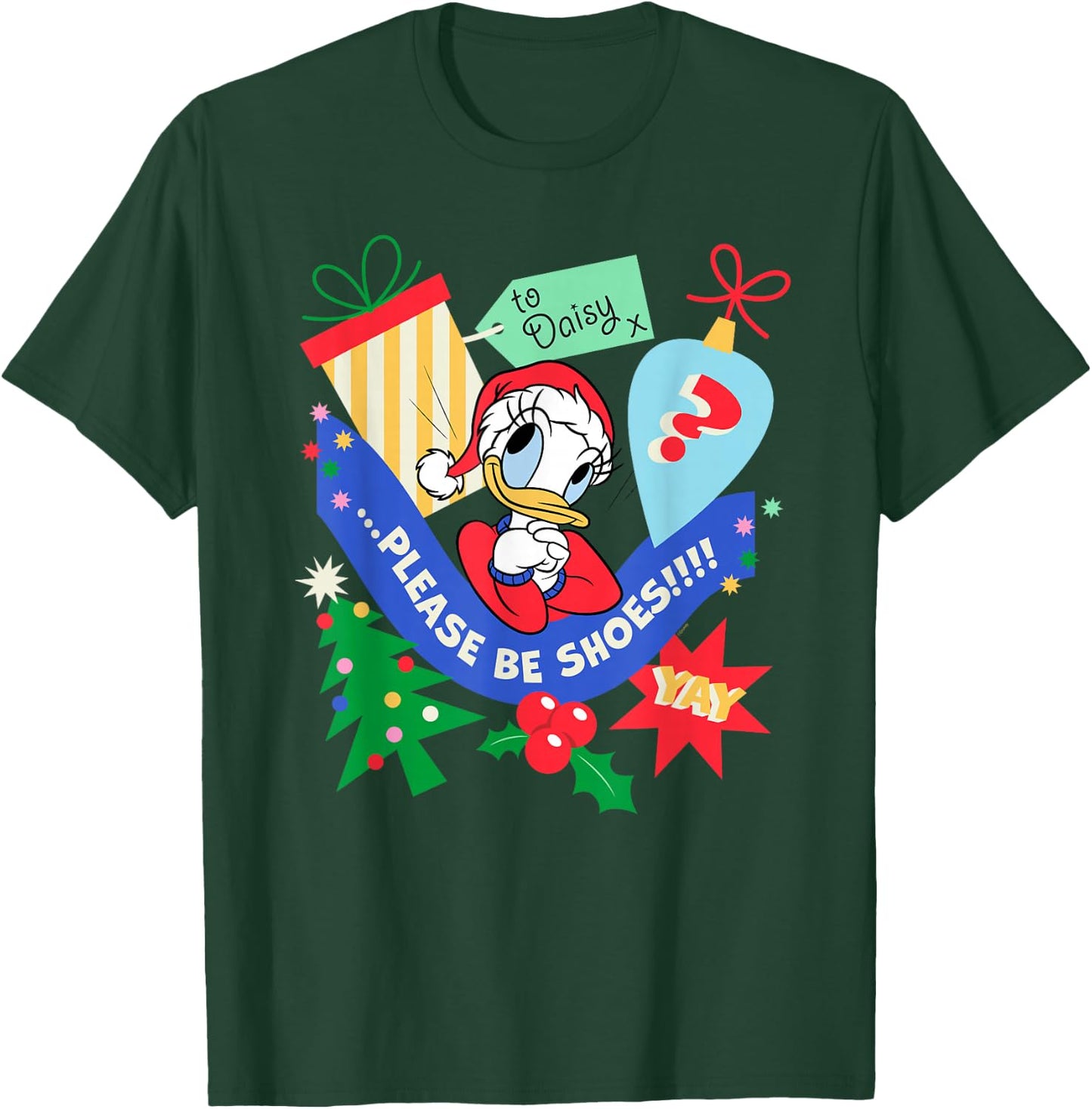 Disney Daisy Duck Christmas Holiday Please Be Shoes T-Shirt - T-Shirt | Forest