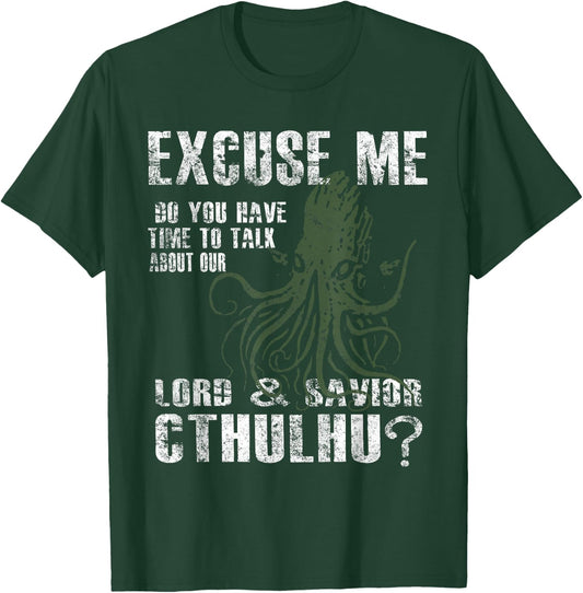 Lord & Savior Cthulhu Funny Parody Religion T-Shirt - T-Shirt | Forest