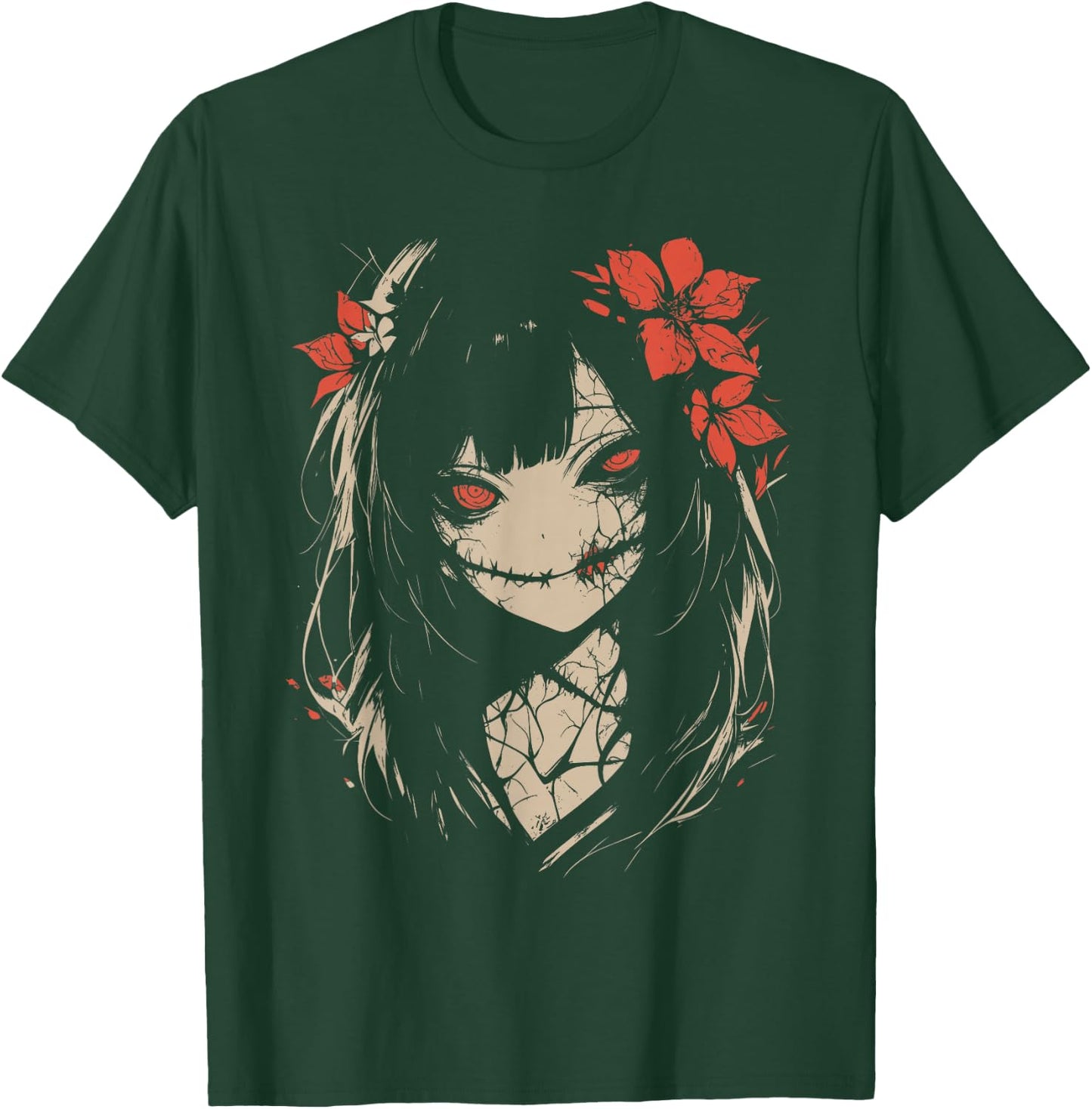 Horror Anime Manga | Japan Japanese Creepy Kawaii Goth , black T-Shirt - T-Shirt | Forest
