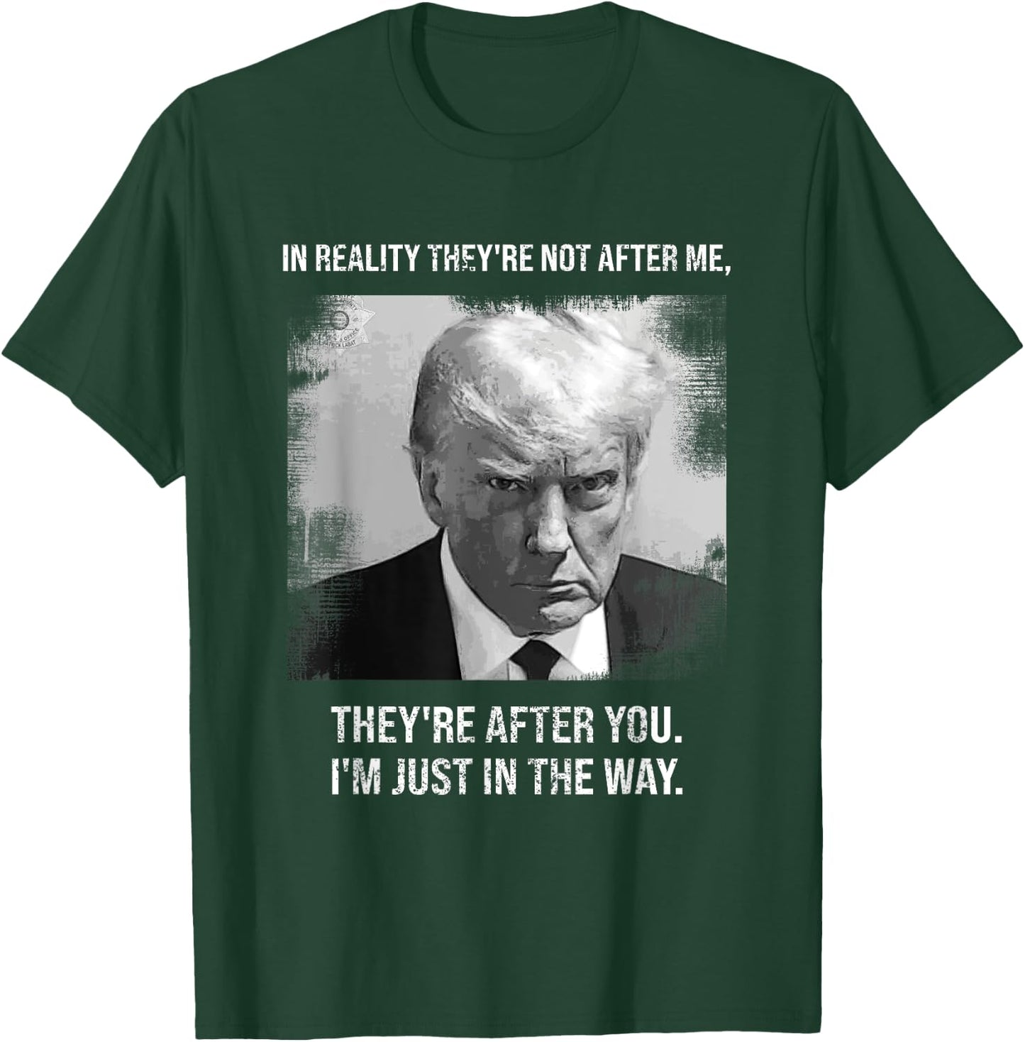 "They're After You I'm Just In The Way - Donald Trump Mugshot T-Shirt - T-Shirt | Forest