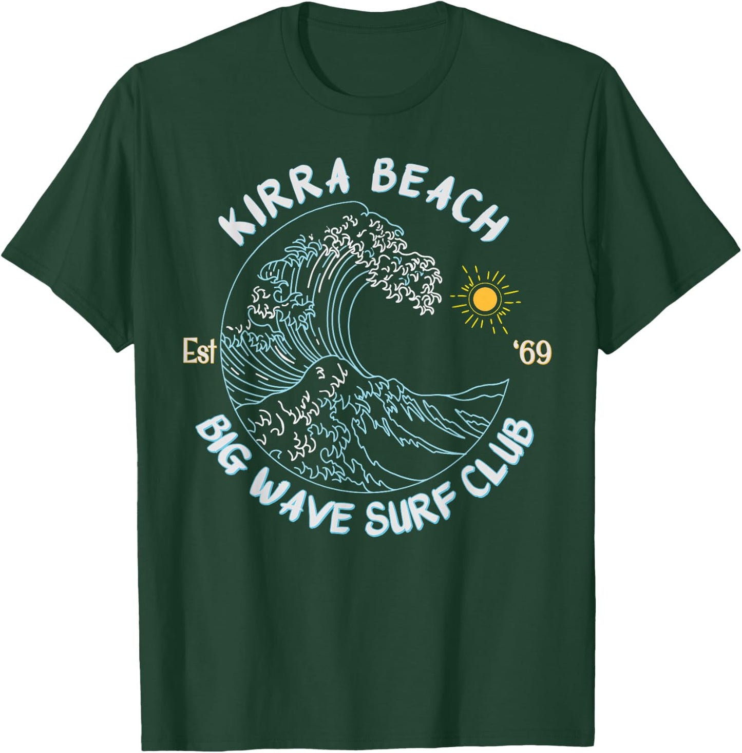 Kirra Beach Big Wave Surf Club, classic surfing beach T-Shirt - T-Shirt | Forest