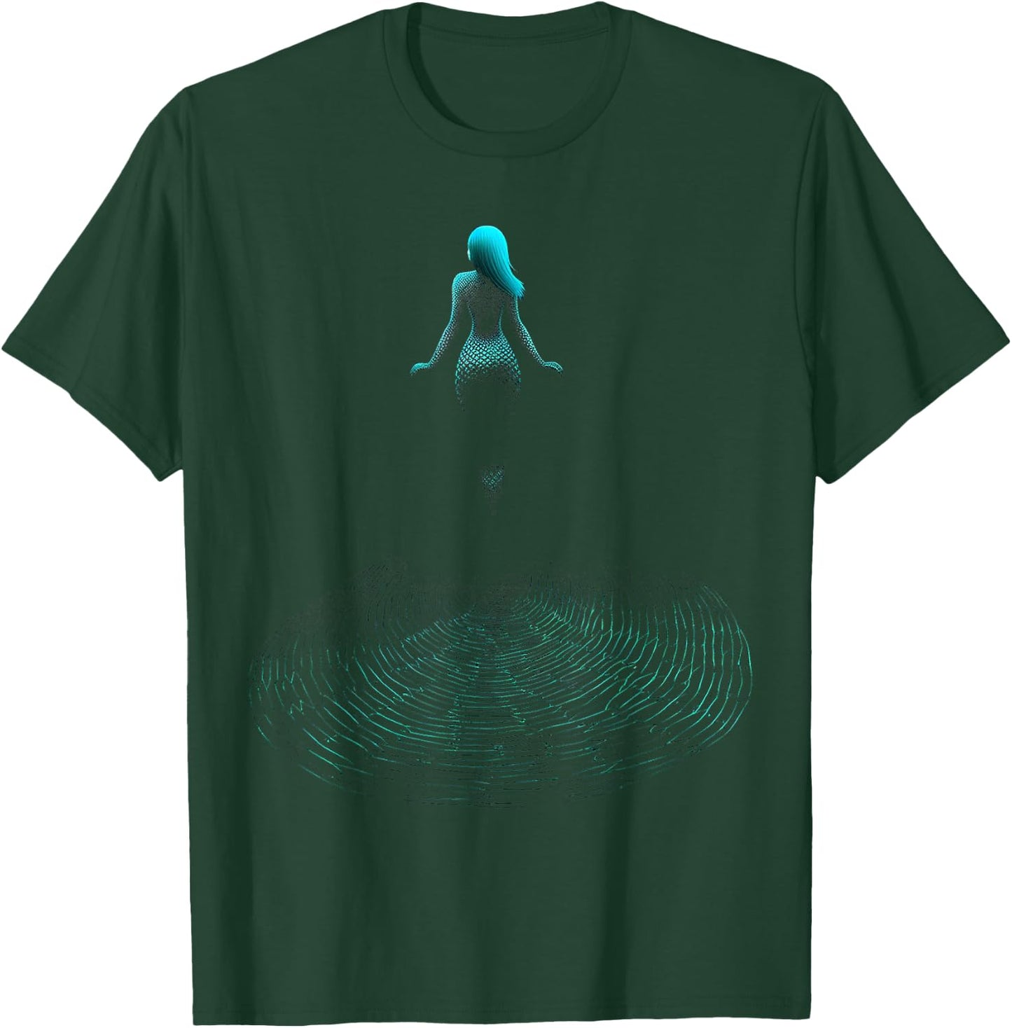 Mermaid Pixel Women Abstract Art Mermaid T-Shirt - T-Shirt | Forest