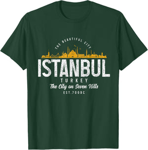 Istanbul Skyline Turkey Turkish Pride Souvenir Turkiye T-Shirt - T-Shirt | Forest