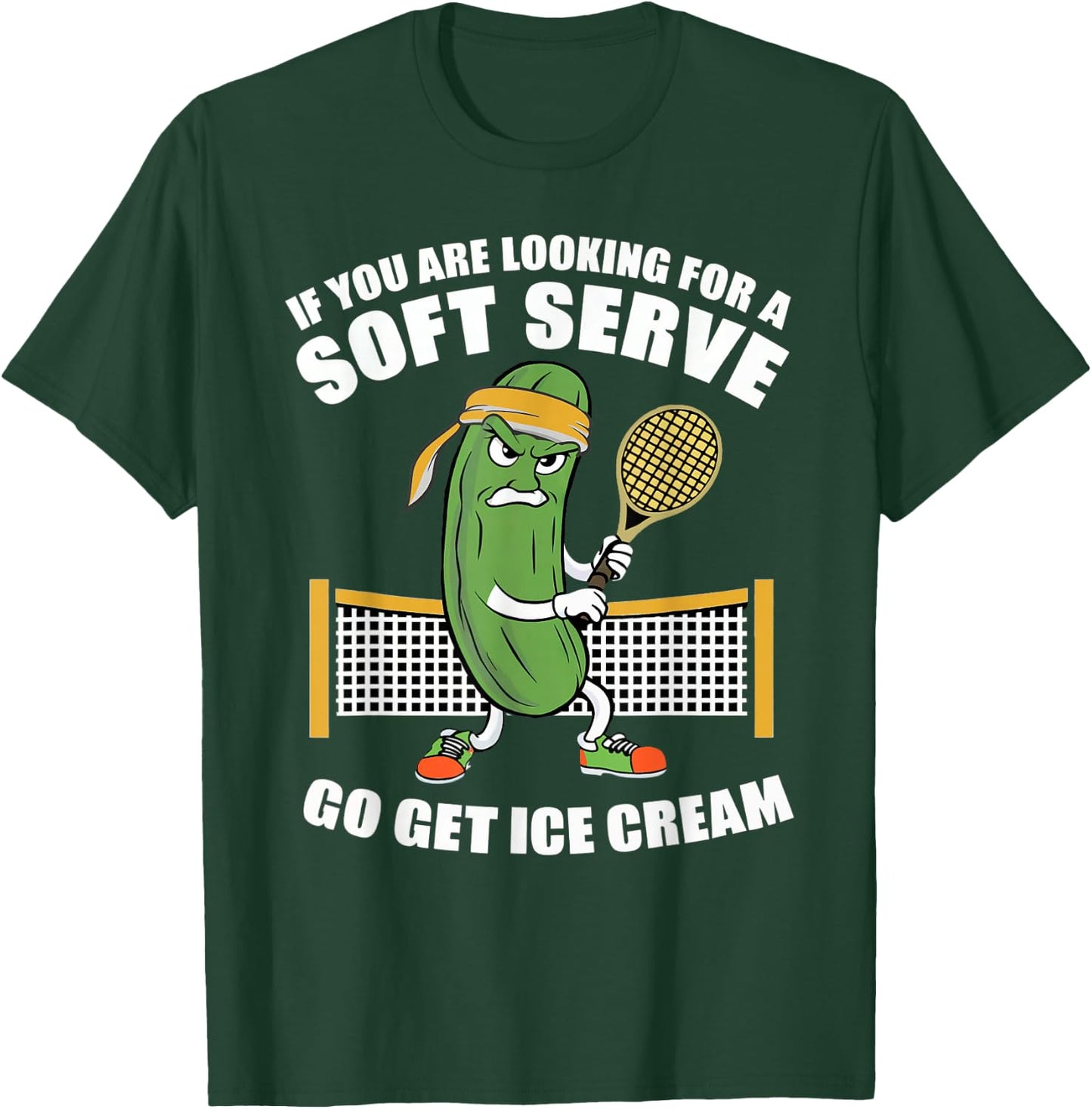 Funny Pickleball Playing Pickle Tennis Soft Serve Ice Cream T-Shirt - T-Shirt | Forest