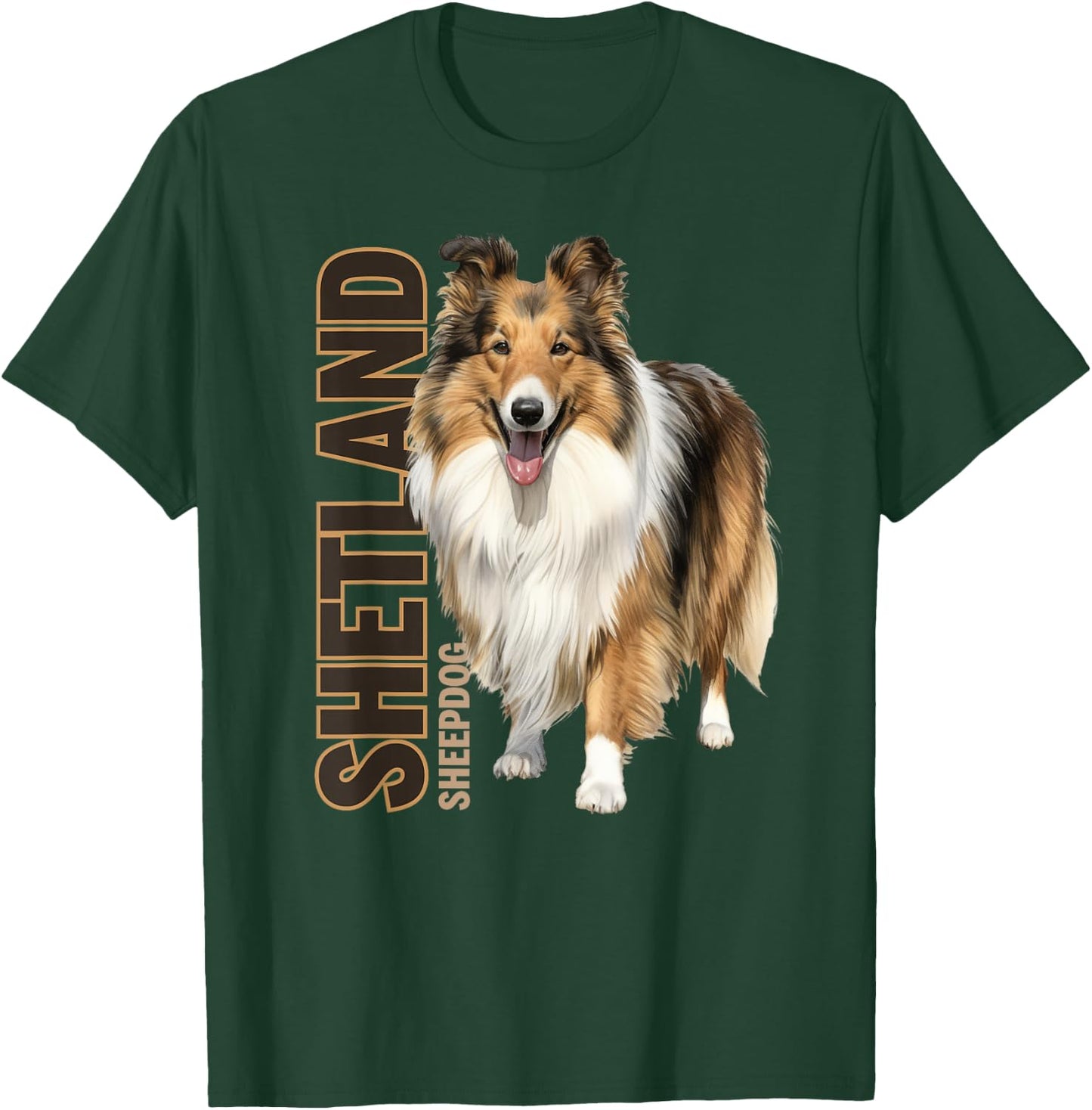 Shetland Sheepdog Watercolor T-Shirt - T-Shirt | Forest