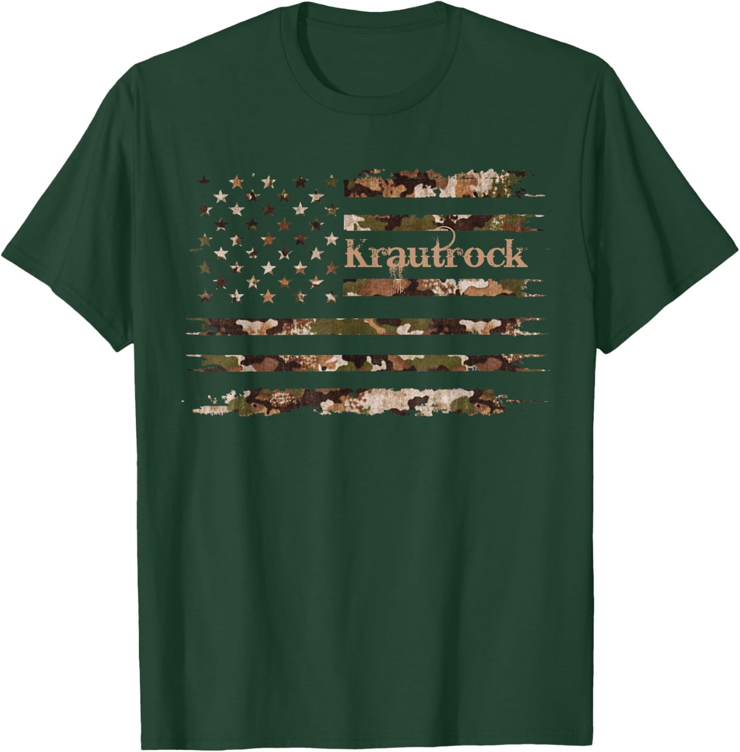 Krautrock German Rock Music Lover Desert Camo Distressed T-Shirt - T-Shirt | Forest