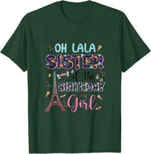 Sister Of The Birthday Girl Shirt Paris Eiffel Tower Women T-Shirt - T-Shirt | Forest