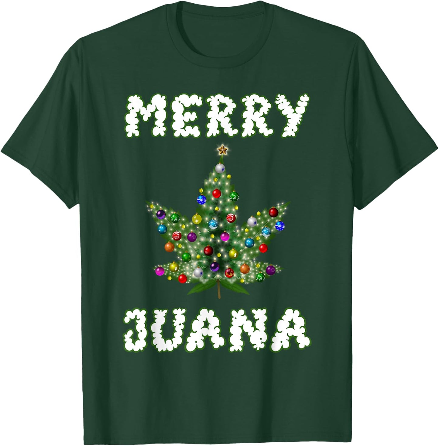 Marijuana Christmas Tree Pot Weed Leaf THC Gift T-Shirt - T-Shirt | Forest