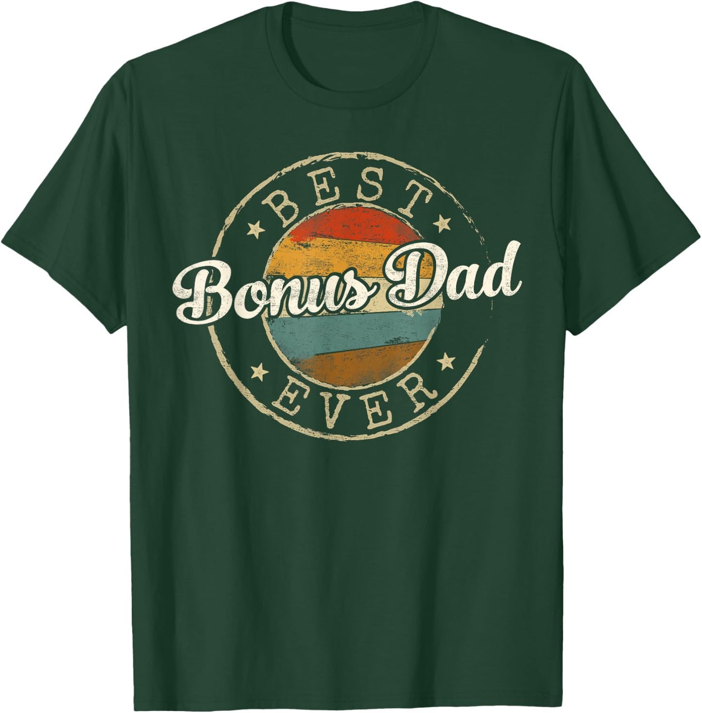 Best Bonus Dad Ever Vintage Stamp Fathers Day Dad to Be T-Shirt - T-Shirt | Forest