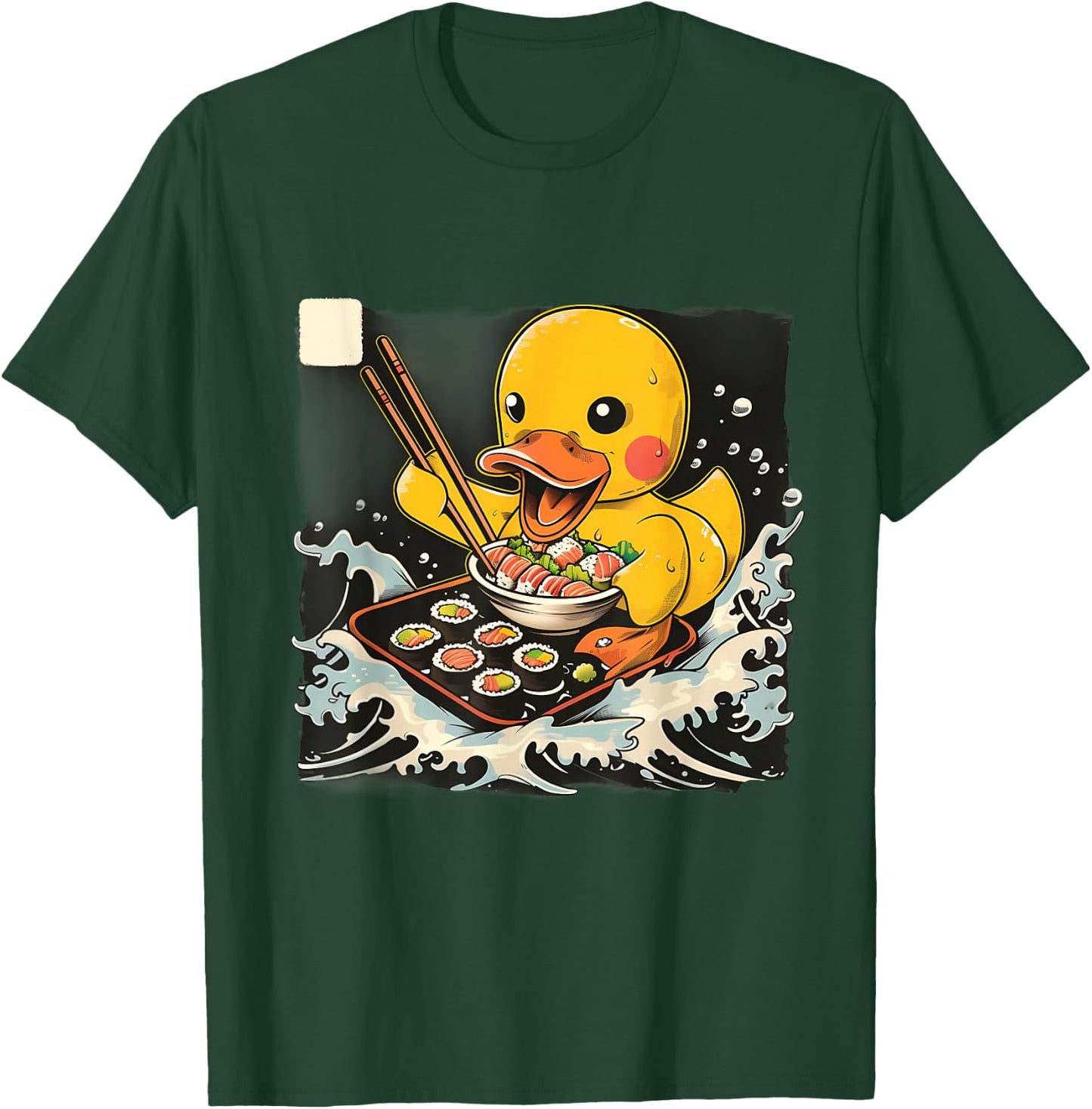Rubber Duck Sushi Lover Rubber Duckling Ocean Great Wave T-Shirt - T-Shirt | Forest