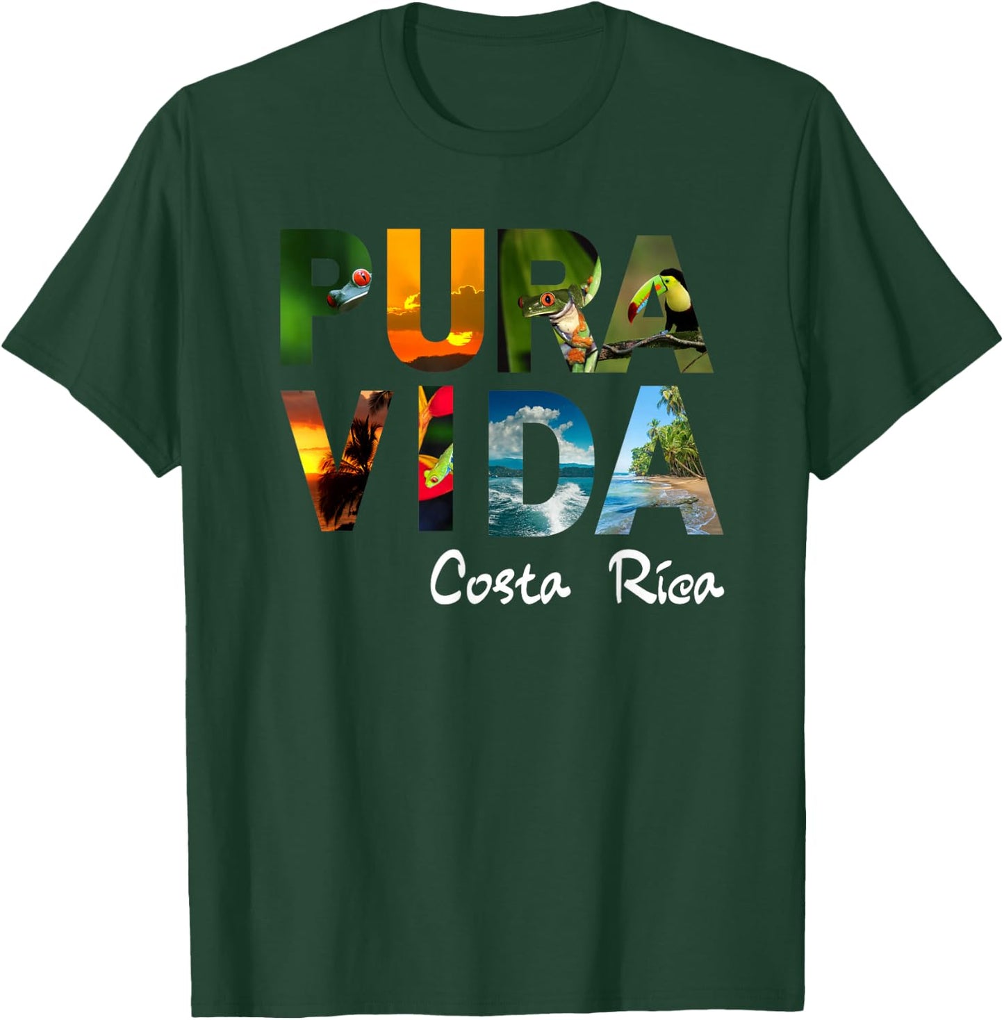 Pura Vida Costa Rica Men Women Kids Friend Gift Souvenir T-Shirt - T-Shirt | Forest