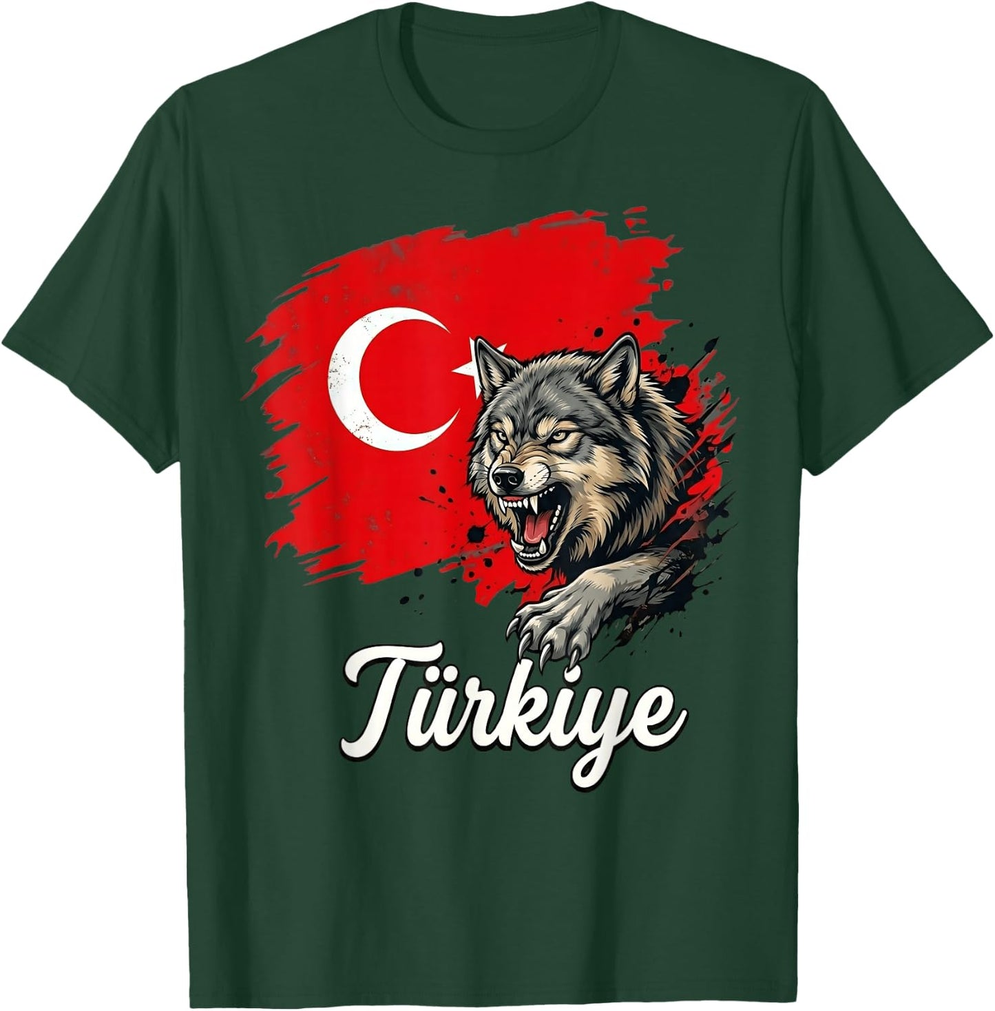 Fierce Wolf Türkiye Flagge Patriot Türkei T-Shirt - T-Shirt | Forest