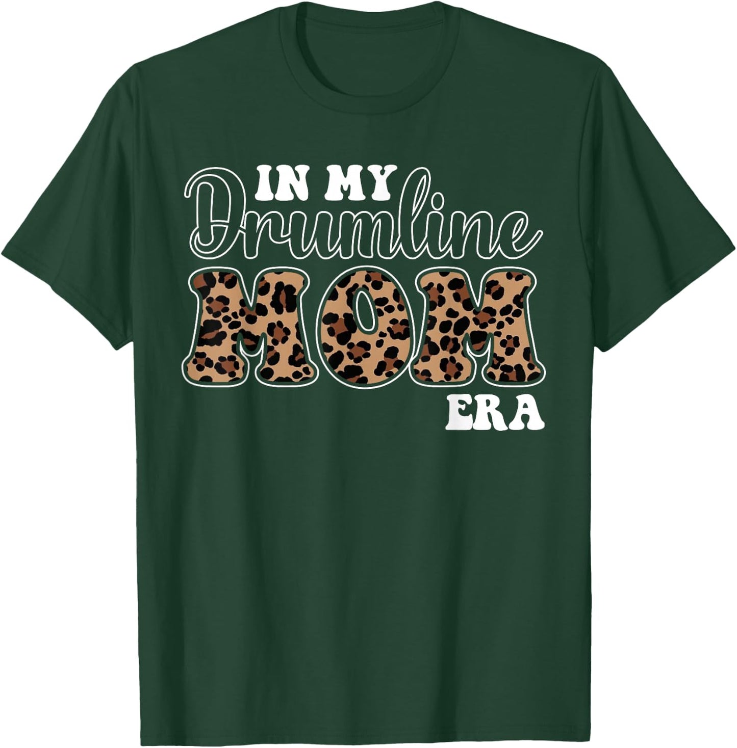 In My Drumline Mom Era Leopard Print Groovy Brass Band T-Shirt - T-Shirt | Forest
