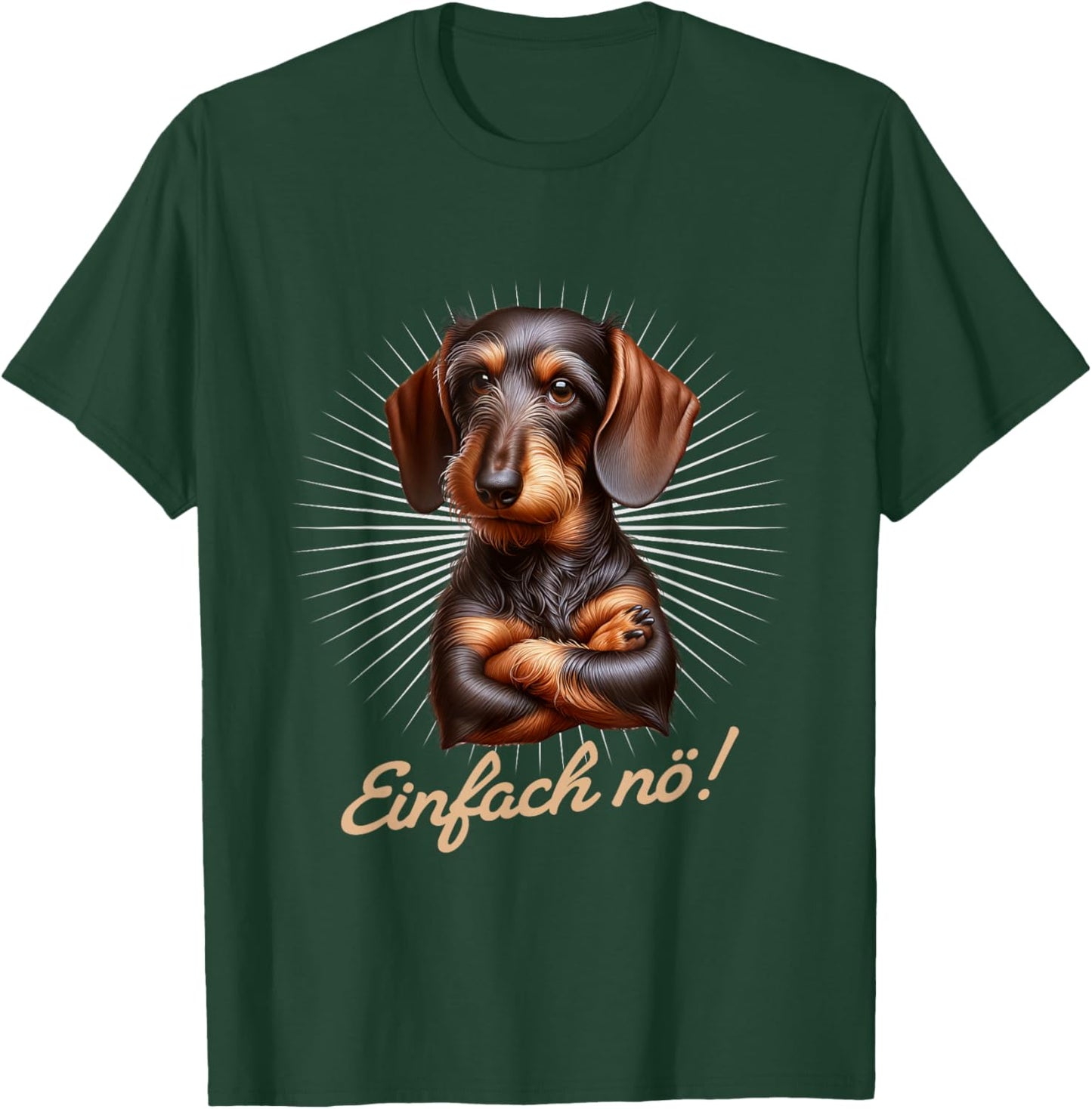 with German Text "Einfach nö! Nein!" Dachshund Teckel , black T-Shirt - T-Shirt | Forest