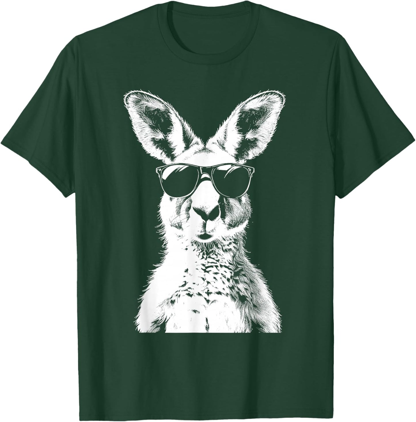 Kangaroo Wearing Sunglasses Funny Animal Australia , black T-Shirt - T-Shirt | Forest