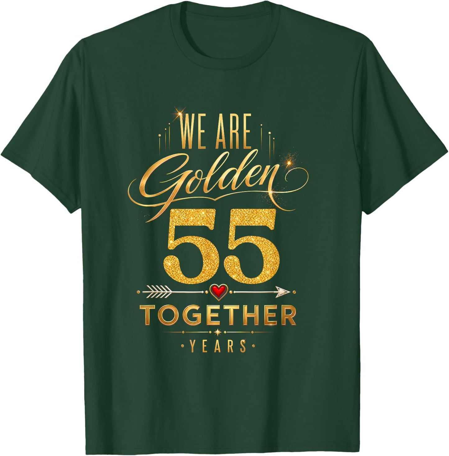 55th Wedding Anniversary Married We Golden Together 55 Years T-Shirt - T-Shirt | Forest