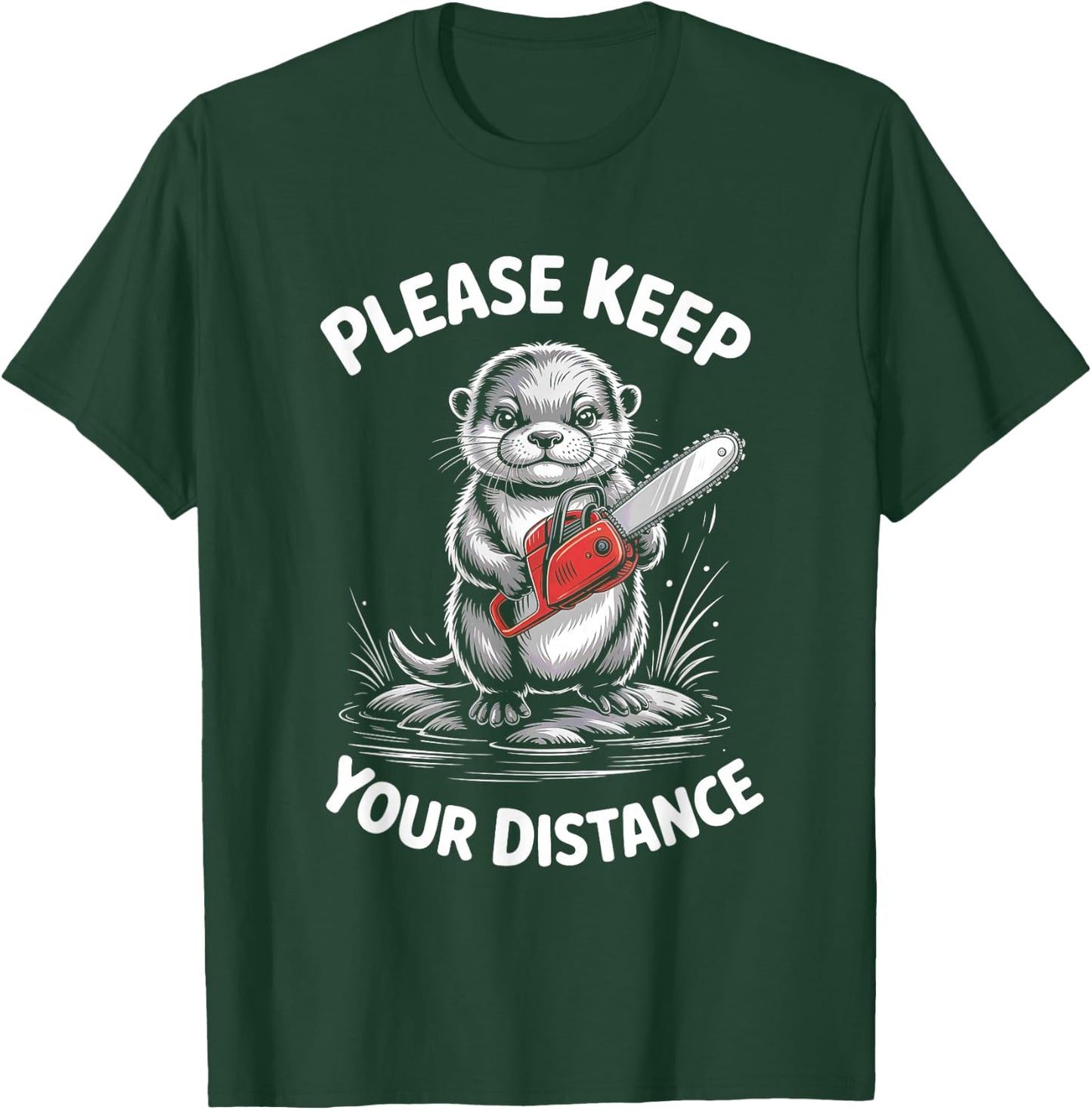 Otter Please Keep your distance Antisocial T-Shirt - T-Shirt | Forest