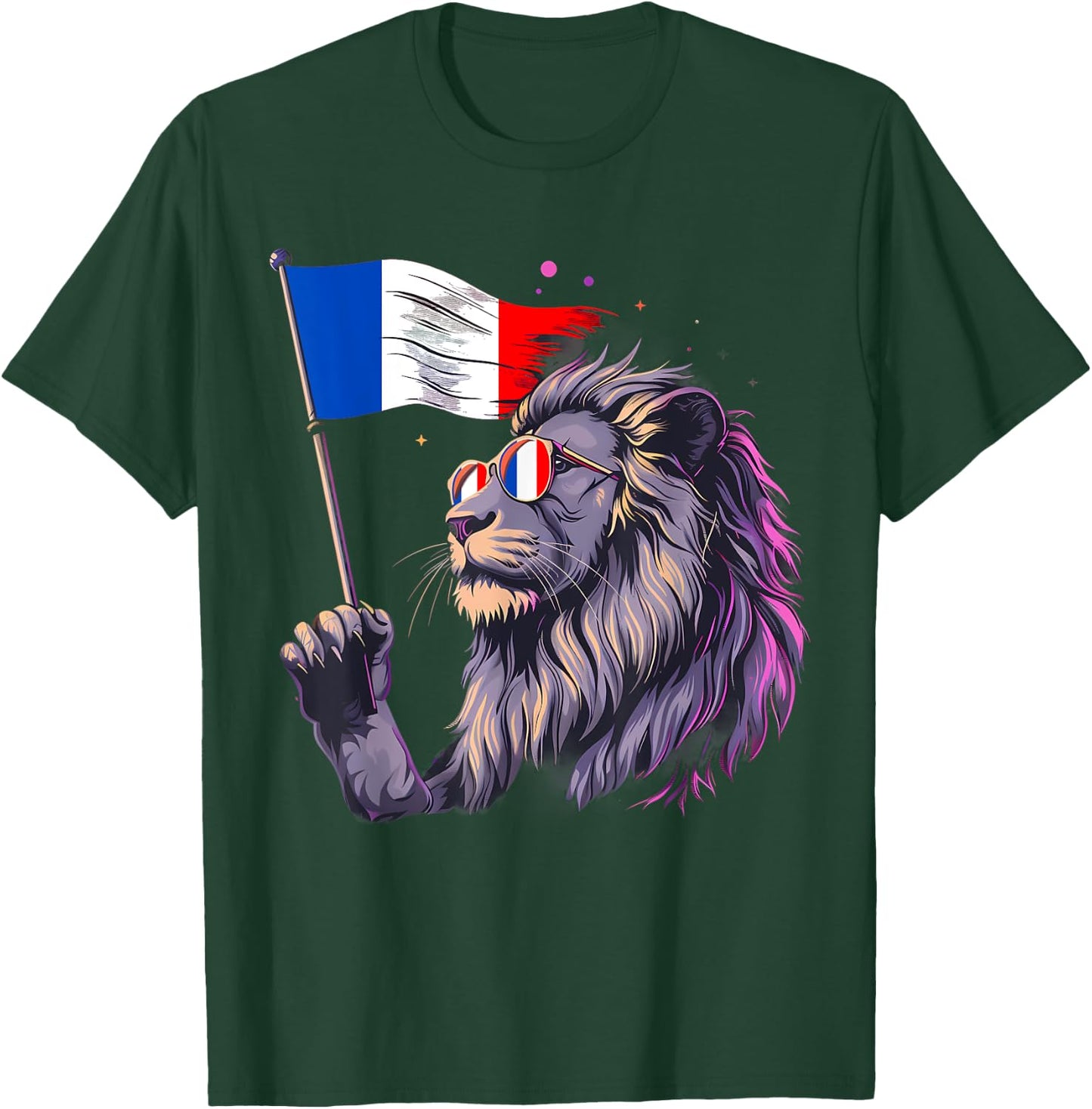 Drapeau Français Lion Racines Françaises Fierté Française France T-Shirt - T-Shirt | Forest