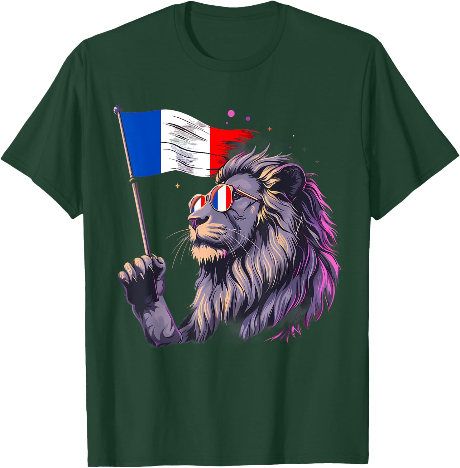 Drapeau Français Lion Racines Françaises Fierté Française France T-Shirt - T-Shirt | Forest