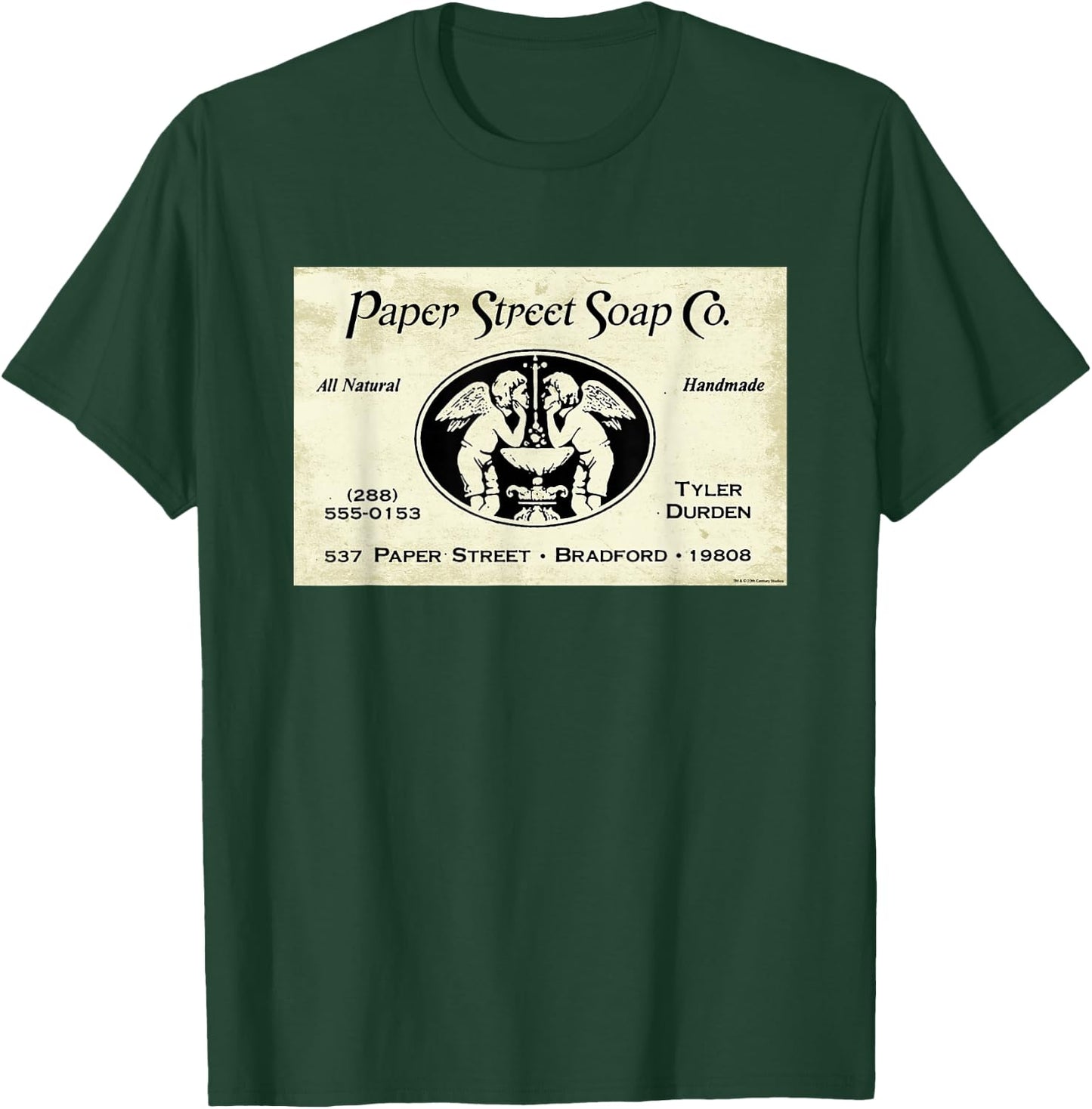 Fight Club Movie Official Paper Street Soap Co. Tyler Durden , black T-Shirt - T-Shirt | Forest