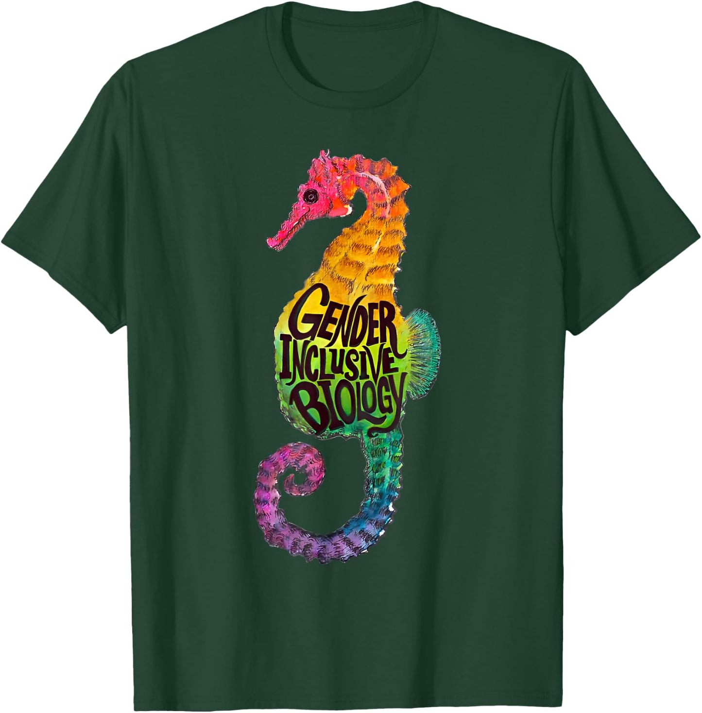 Rainbow Seahorse Dad Gay Pride Month LGBTQ Fathers Day T-Shirt - T-Shirt | Forest