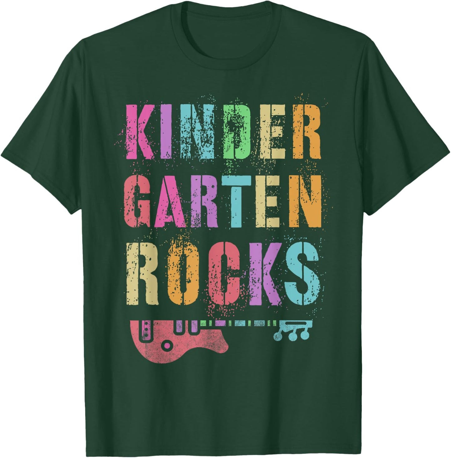 KINDERGARTEN ROCKS Teacher Crew Rock Star Kinder Team T-Shirt - T-Shirt | Forest