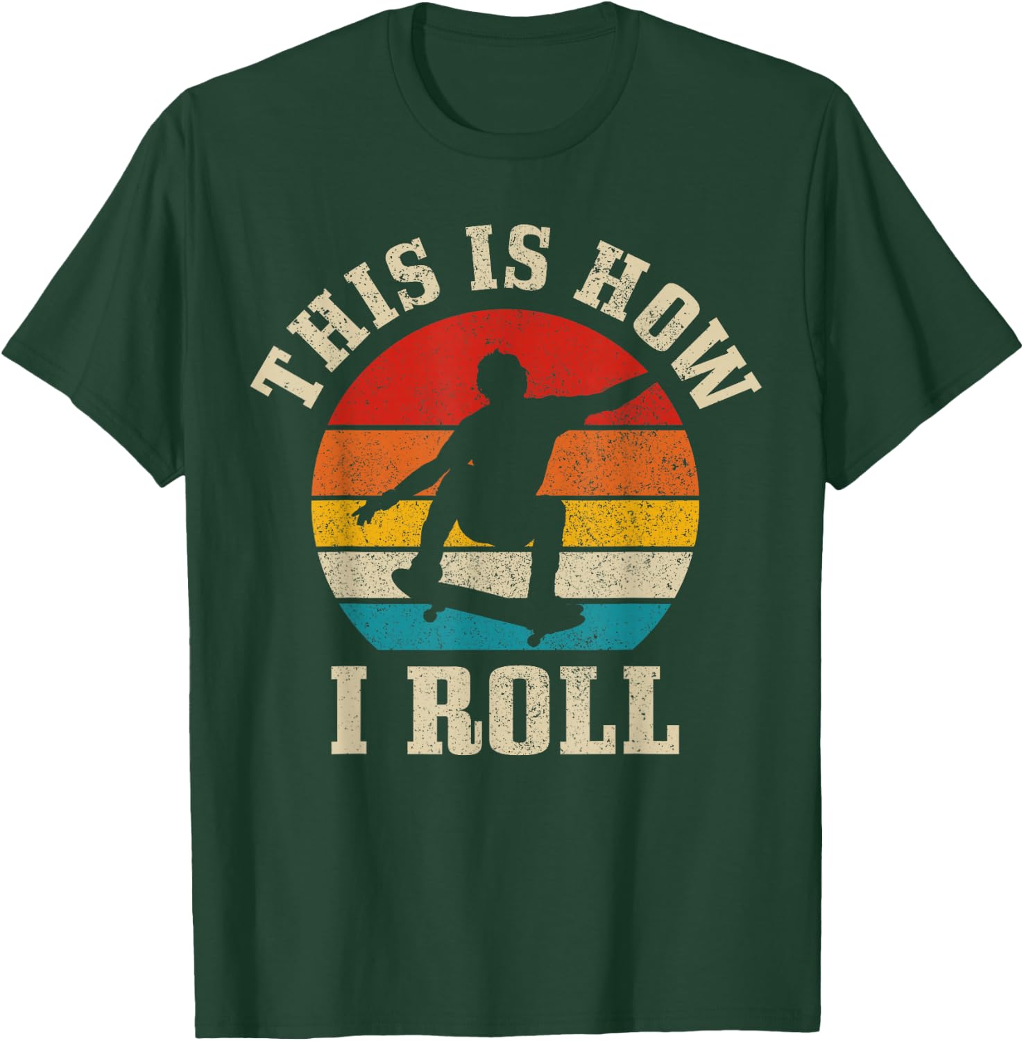 Skater Gift Vintage Skateboarding Skateboard Skate Skating T-Shirt - T-Shirt | Forest