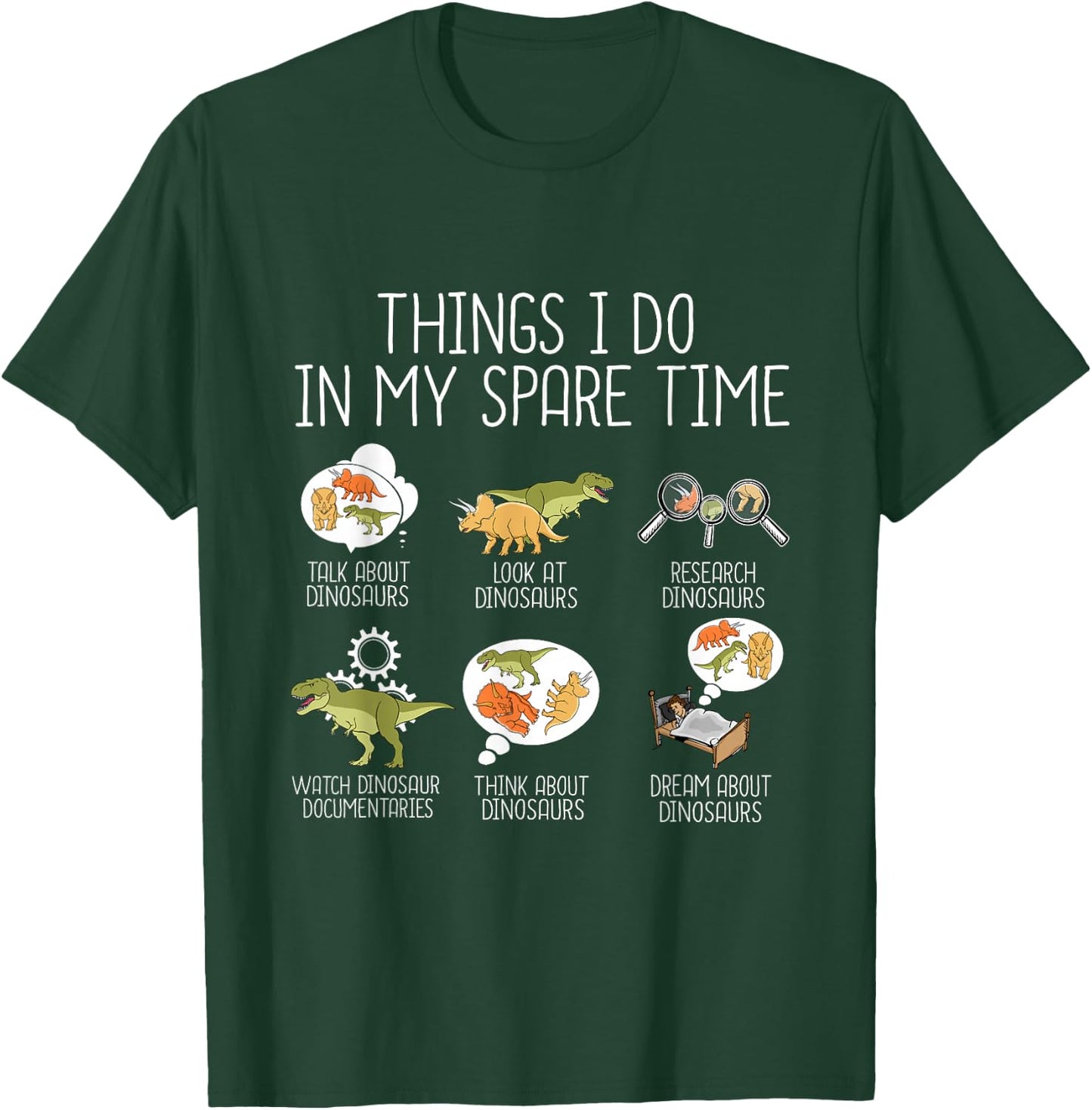 Dinosaur Lover Kids Triceratops T Rex Dinosaur T-Shirt - T-Shirt | Forest