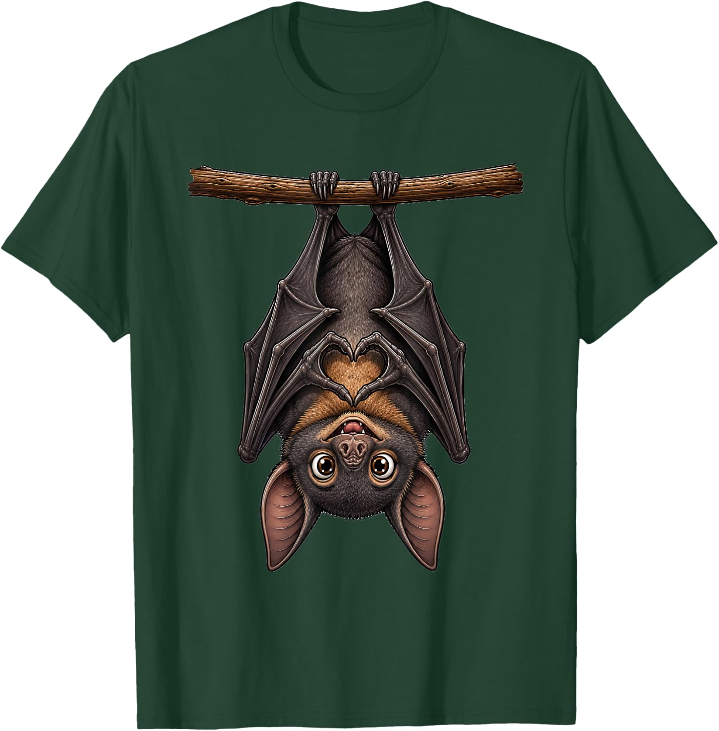 Fledermaus mit Herz | Süßes Fledermäuschen mit Herzsymbol T-Shirt - T-Shirt | Forest