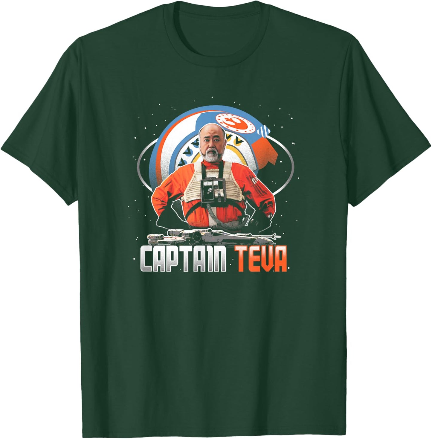 Star Wars: The Mandalorian Captain Teva Retro Space Poster T-Shirt - T-Shirt | Forest