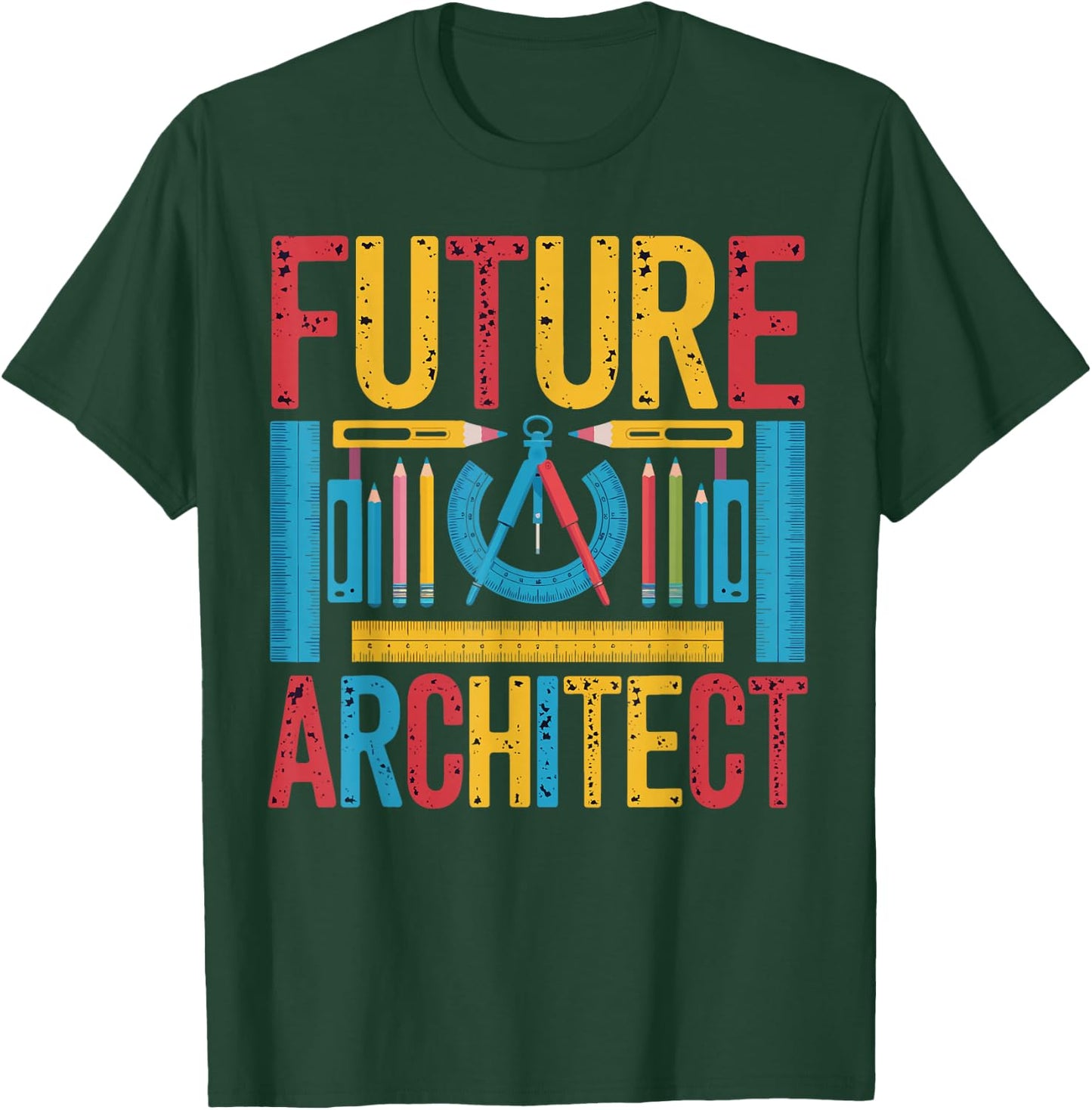 Retro Future Architect Architecture Student Gifts Women Kids T-Shirt - T-Shirt | Forest