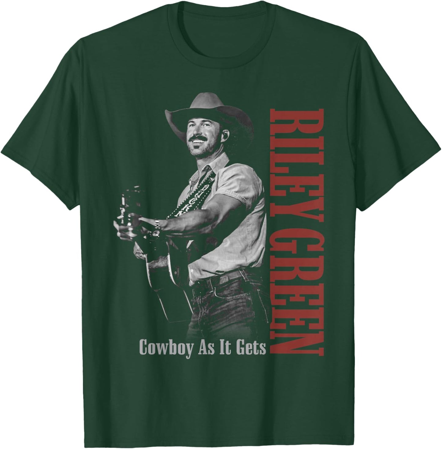 Riley Green Cowboy Guitar T-Shirt - T-Shirt | Forest