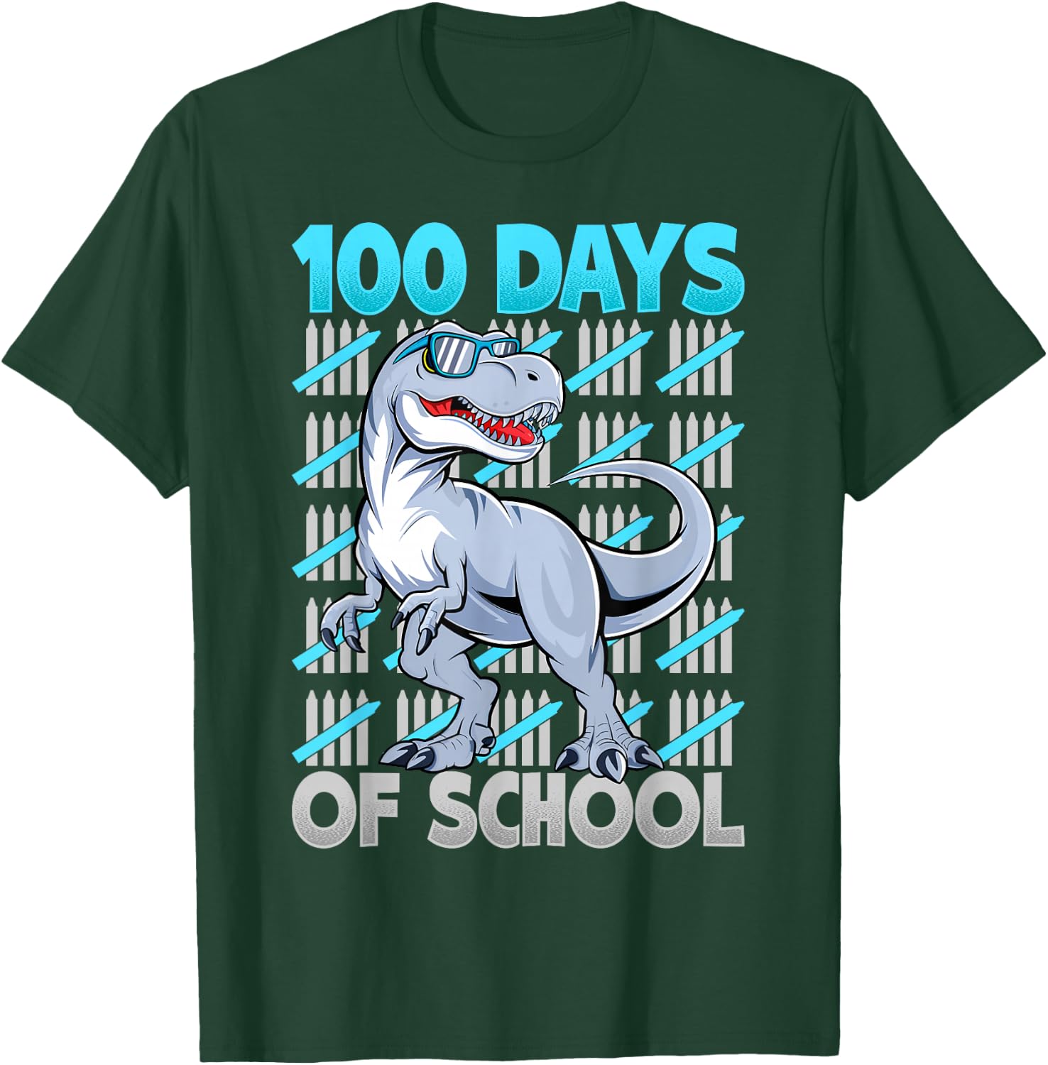 100 Days of School Shirt Boys Girls Kids 100th Day Teacher T-Shirt - T-Shirt | Forest