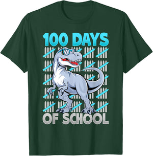100 Days of School Shirt Boys Girls Kids 100th Day Teacher T-Shirt - T-Shirt | Forest