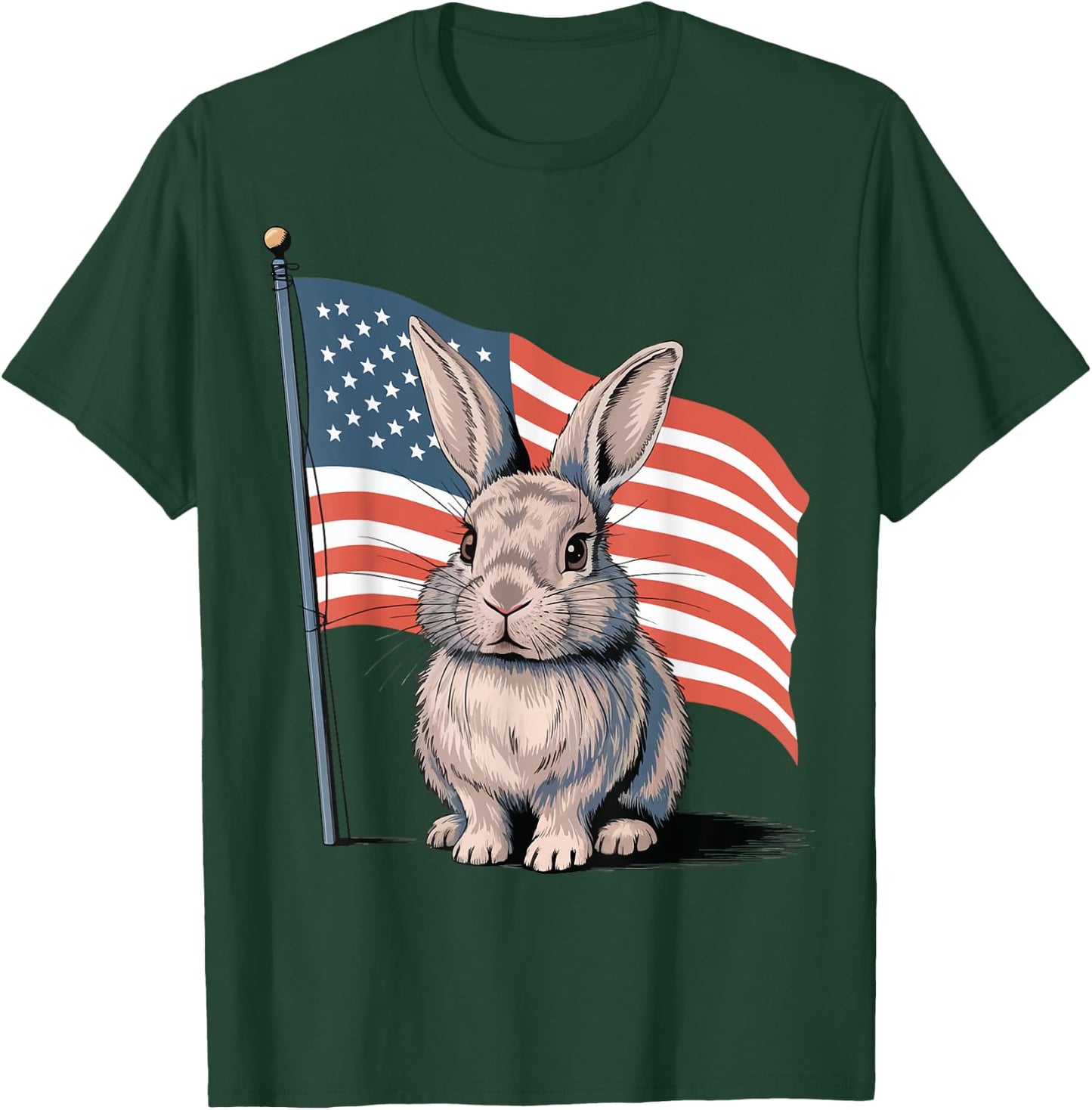 Rabbit USA Flag Easter T-Shirt - T-Shirt | Forest