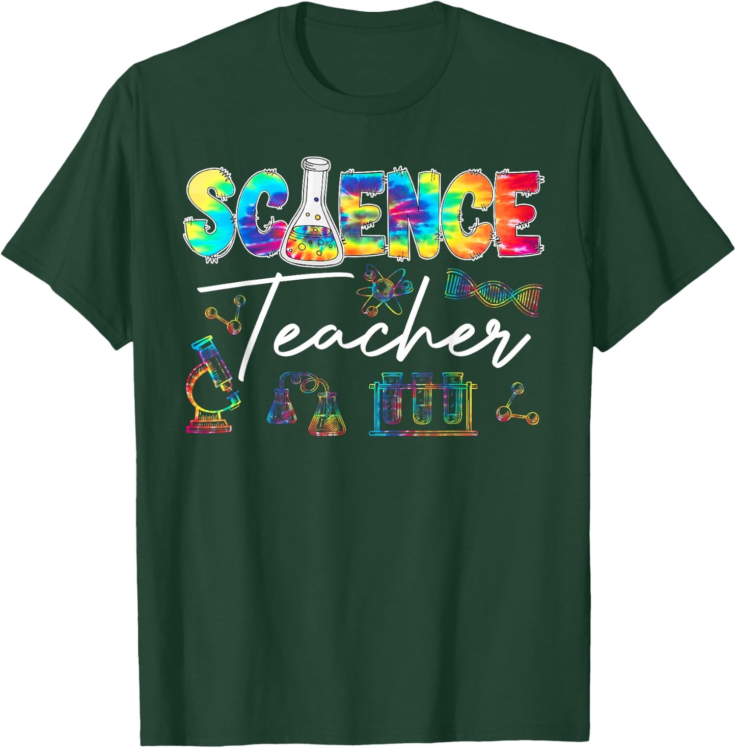 Science Teacher Tie Dye First Day Of School Back To School Men Women Girls Kids T-Shirt - T-Shirt | Forest