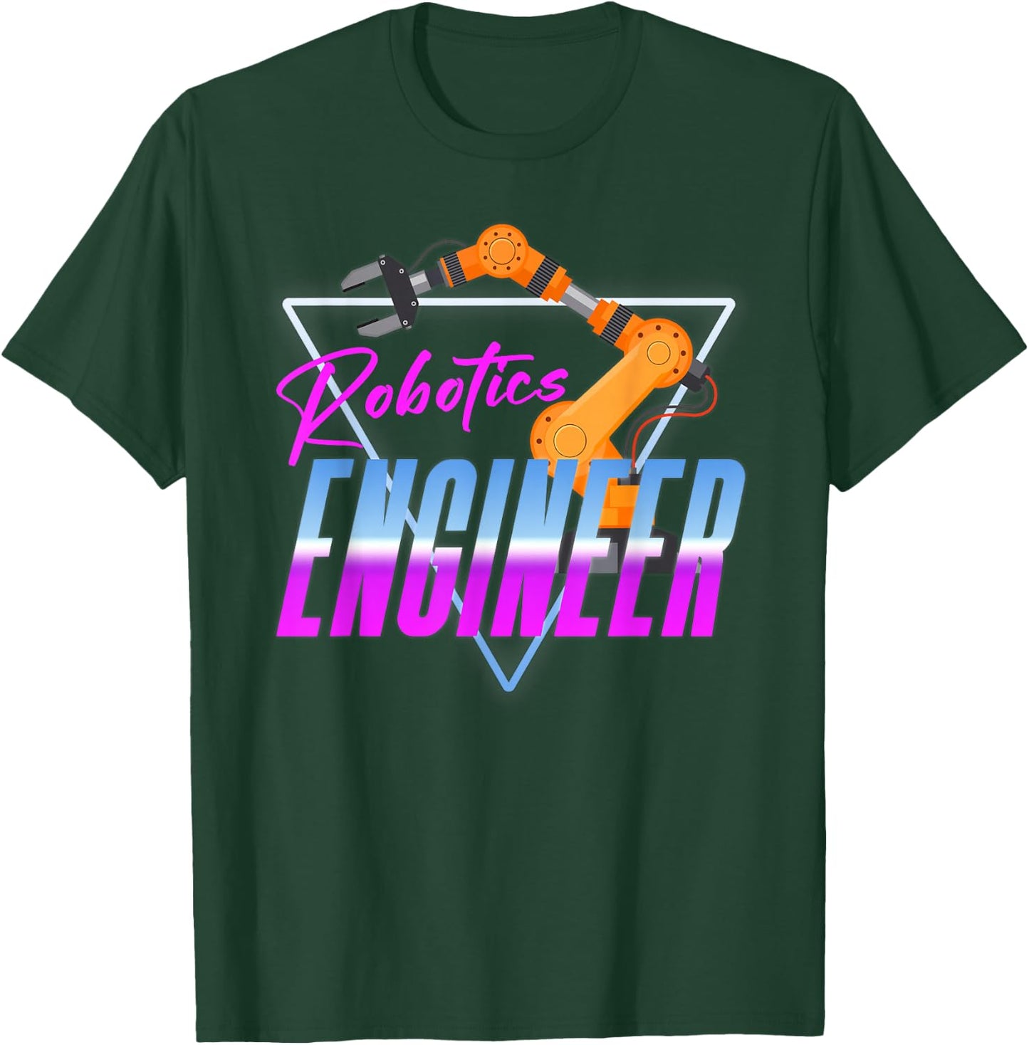 Robot Robotics Engineer Retro Vintage 80s 90s Robotics T-Shirt - T-Shirt | Forest