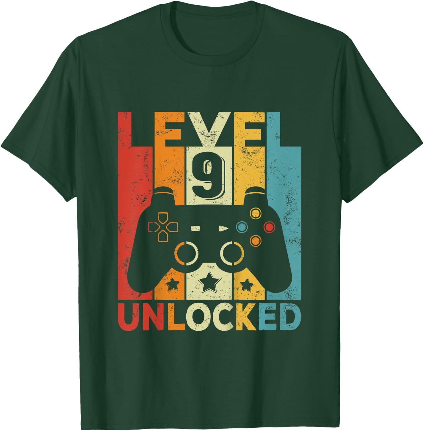 Enfant 9 Anniversaire Garçon Fille 9 Ans Jeu Manette Gamer T-Shirt - T-Shirt | Forest